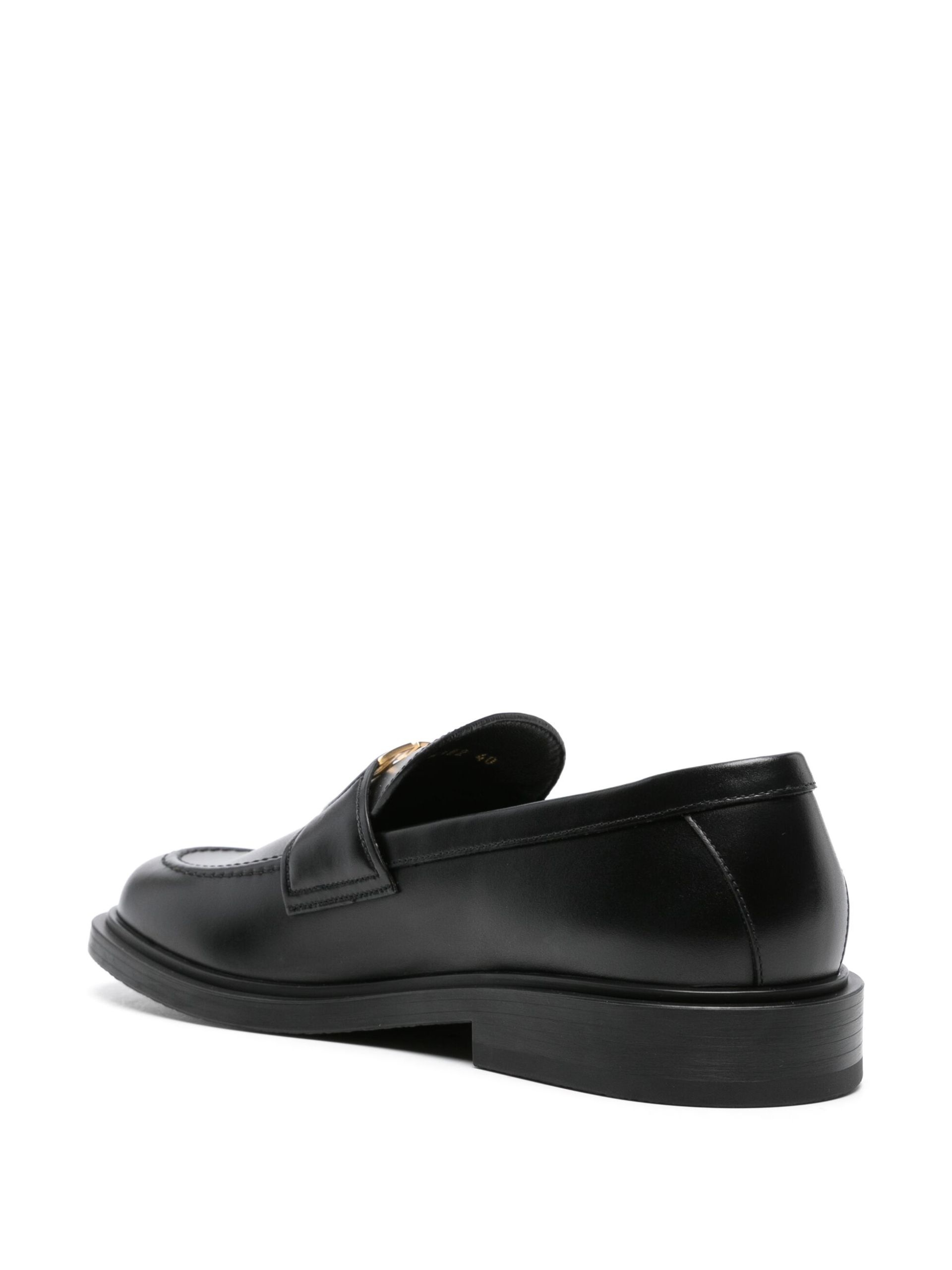 Black VLogo Leather Loafers - 3