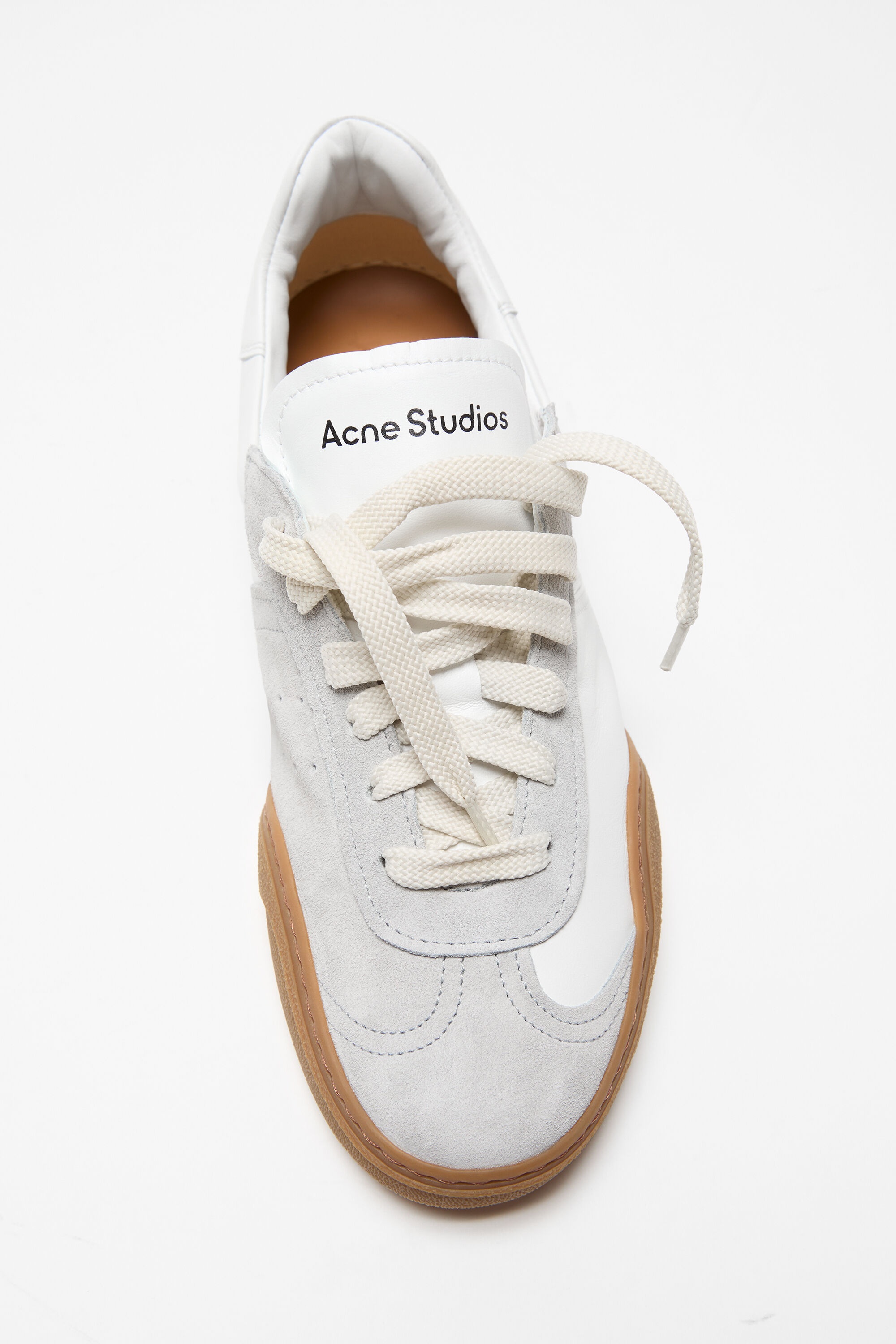 Lace-up sneakers - White/brown - 5
