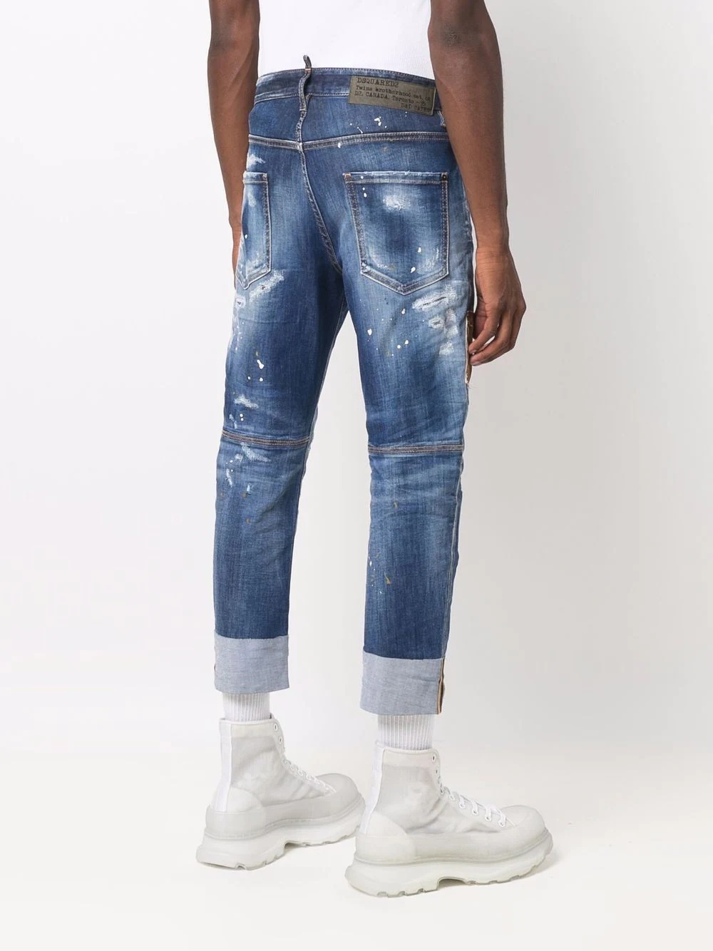 distressed-effect cropped jeans - 4