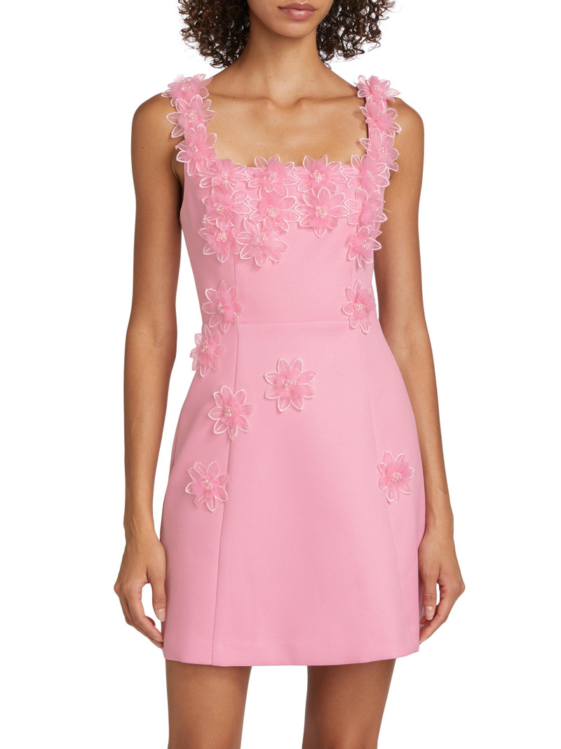 Women's Bruges Floral Appliqué Minidress - Light Pink 3
