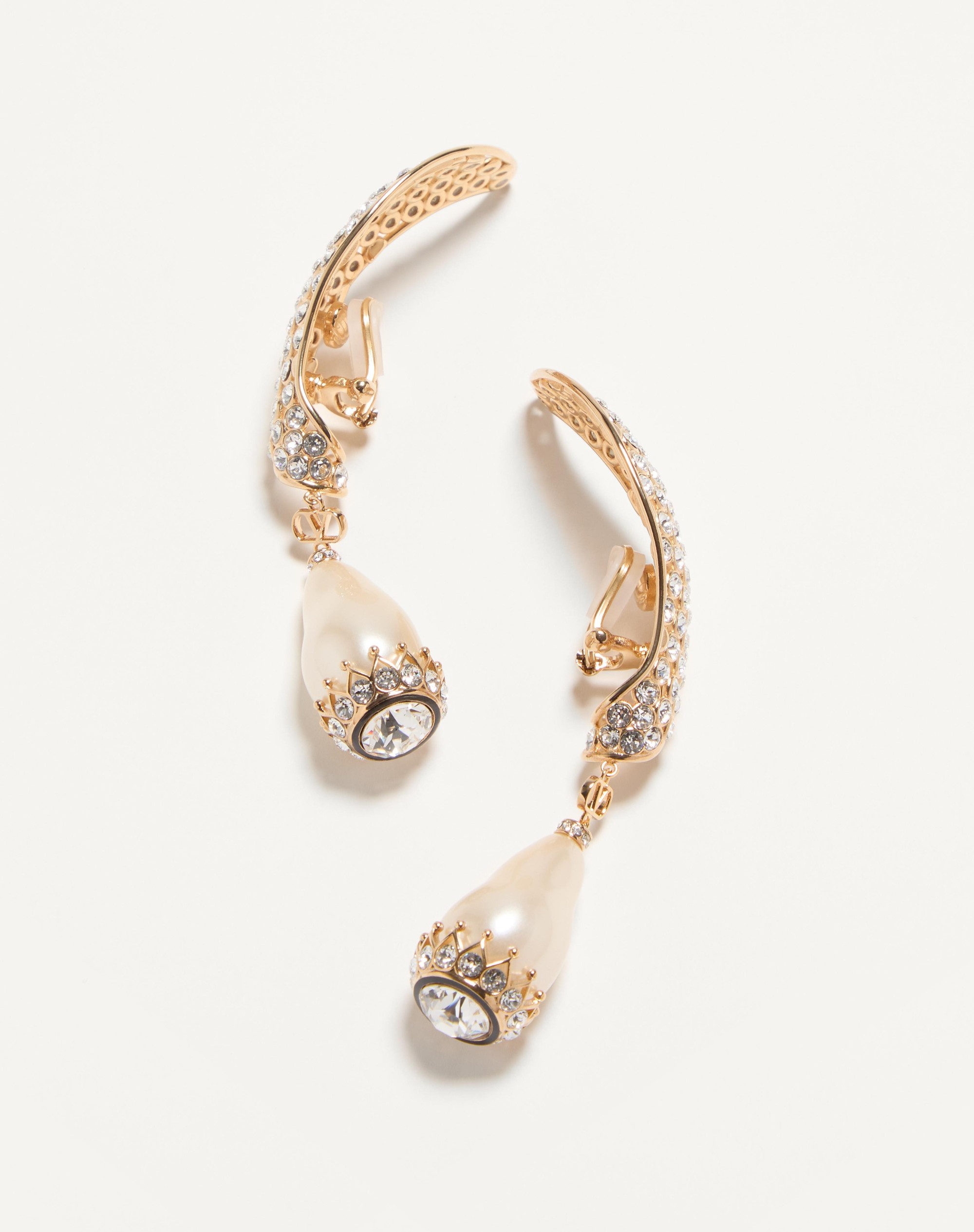 POETIQUES DES GOUTTES EARRINGS IN METAL, PEARL AND SWAROVSKI® CRYSTALS - 4