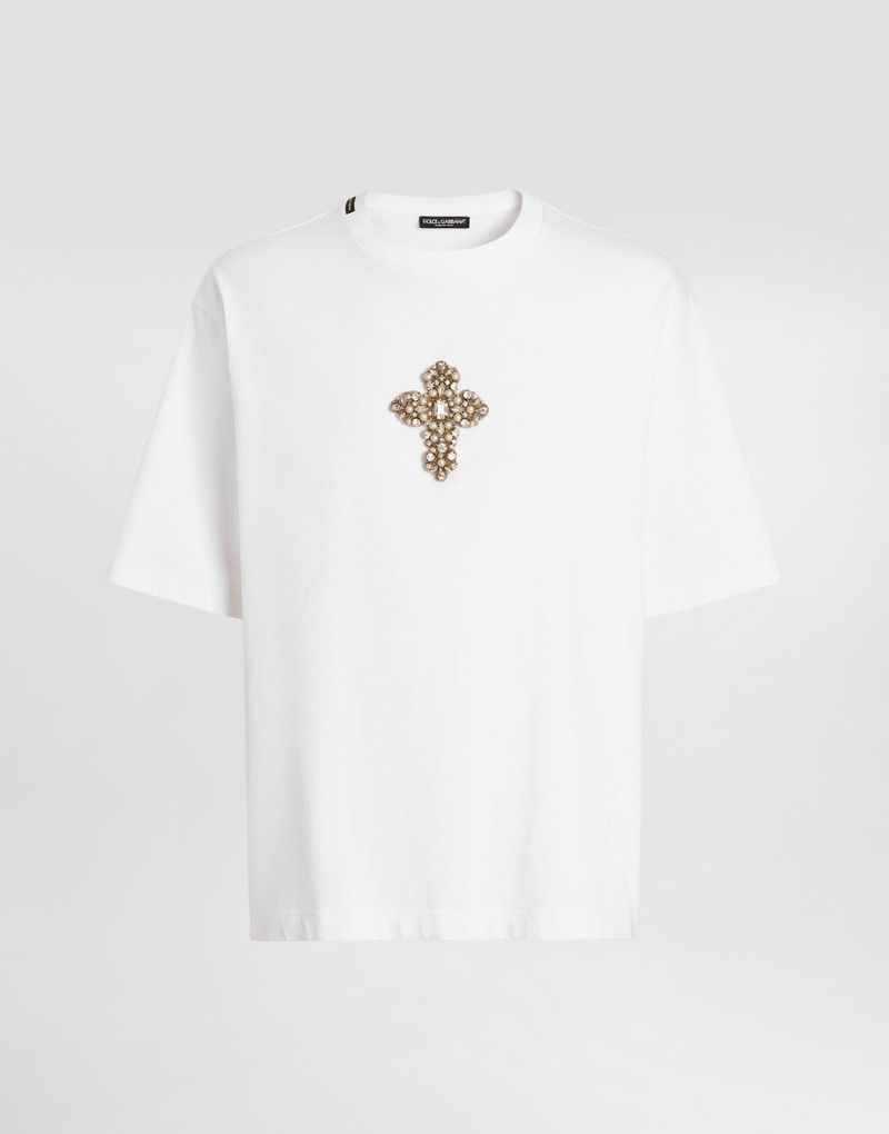 Cotton T-shirt with fine patch 1