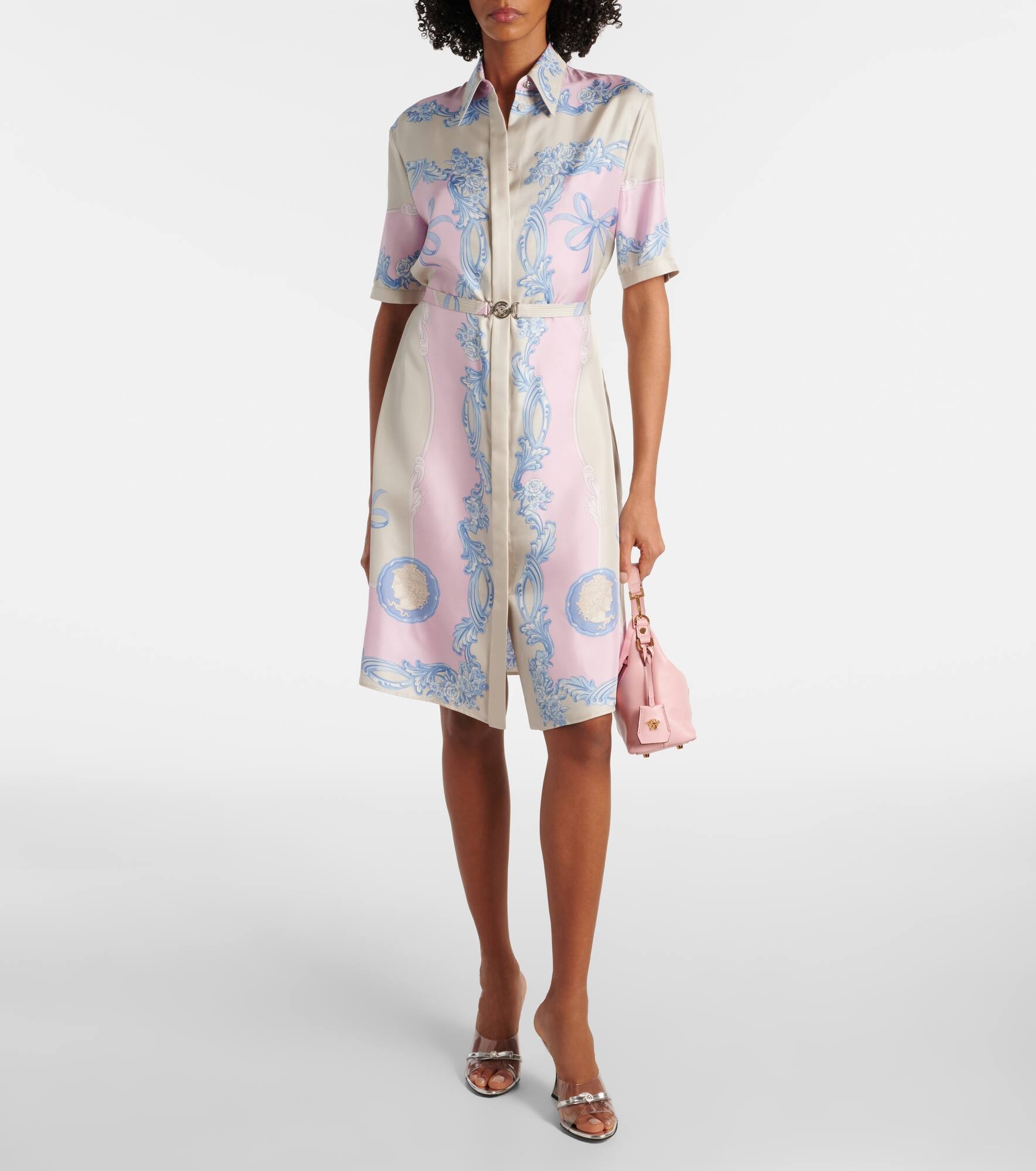 Floral silk shirt dress - 2