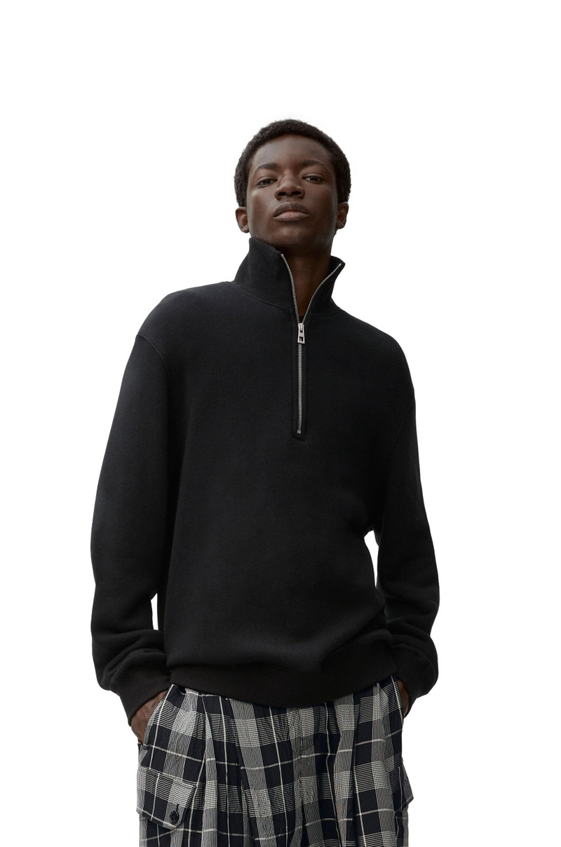 Zip-up sweatshirt in cotton and cashmere 3