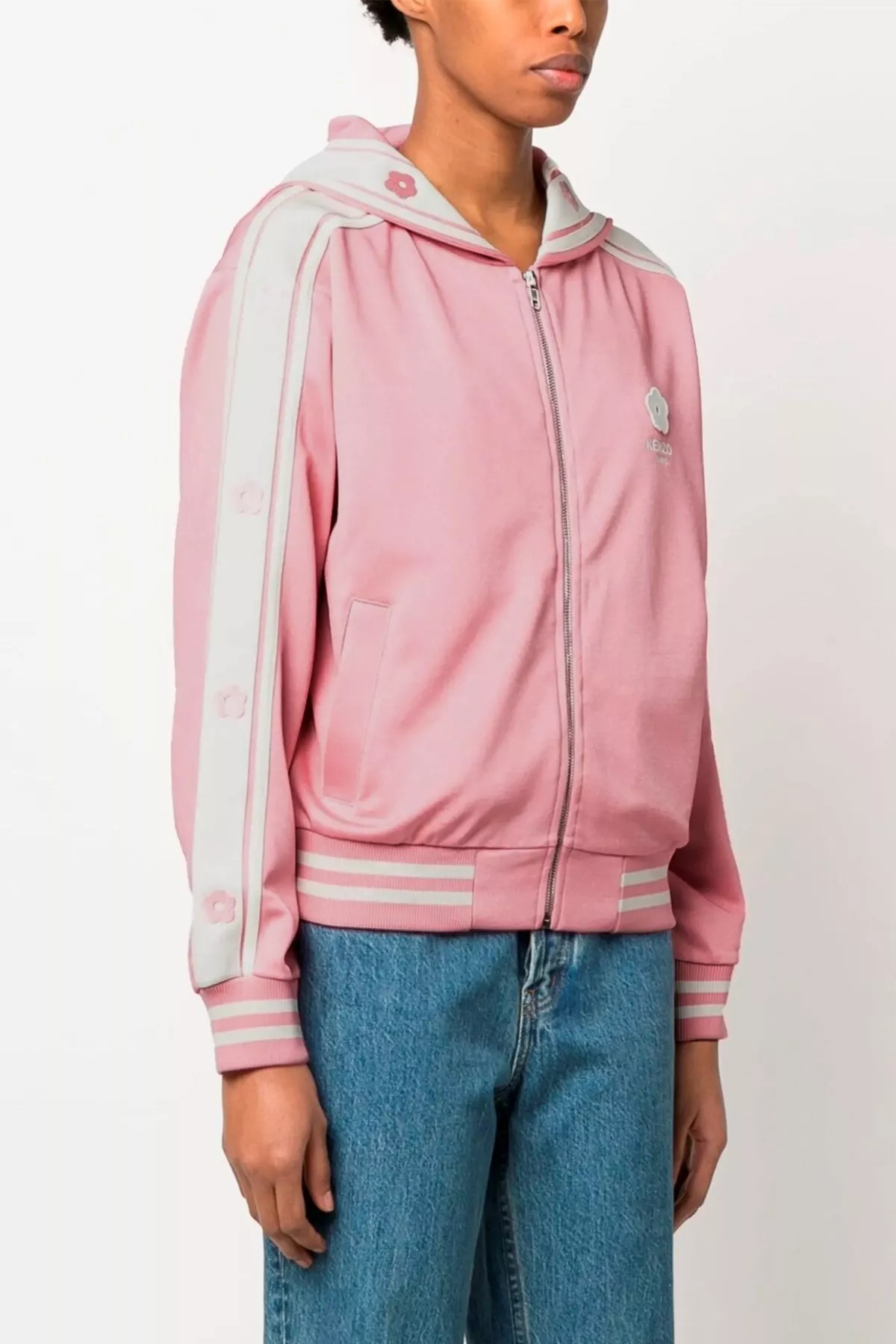 Logo embroidery bib sweatshirt - 2