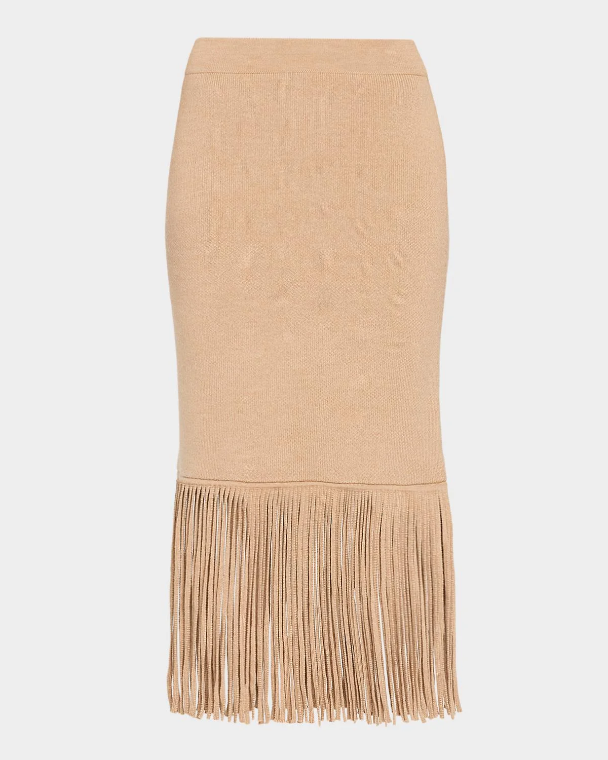 Delphi Knit Fringe Merino Wool Midi Skirt - 1