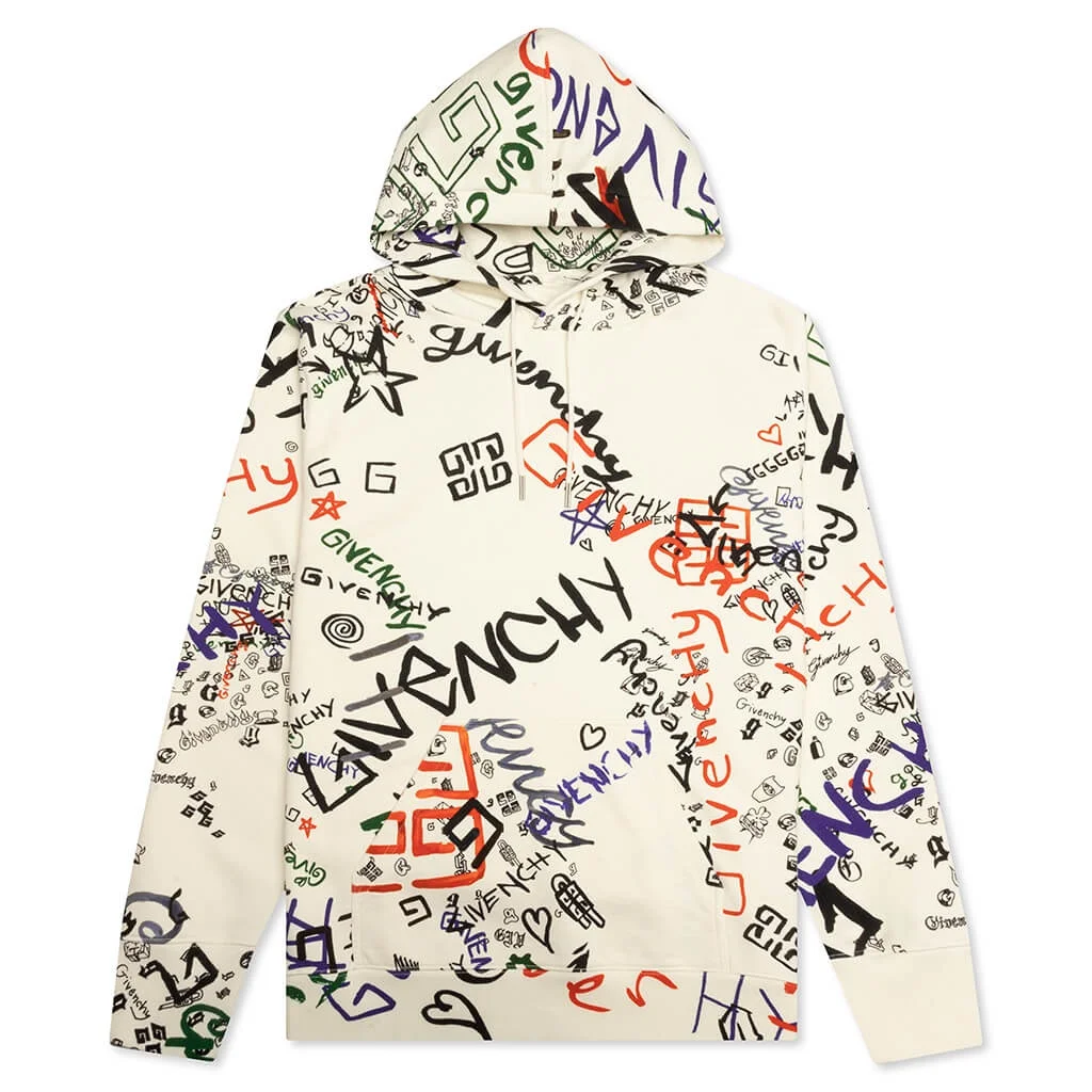 GIVENCHY CLASSIC FIT ALL OVER PRINT HOODIE - MULTICOLORED - 1