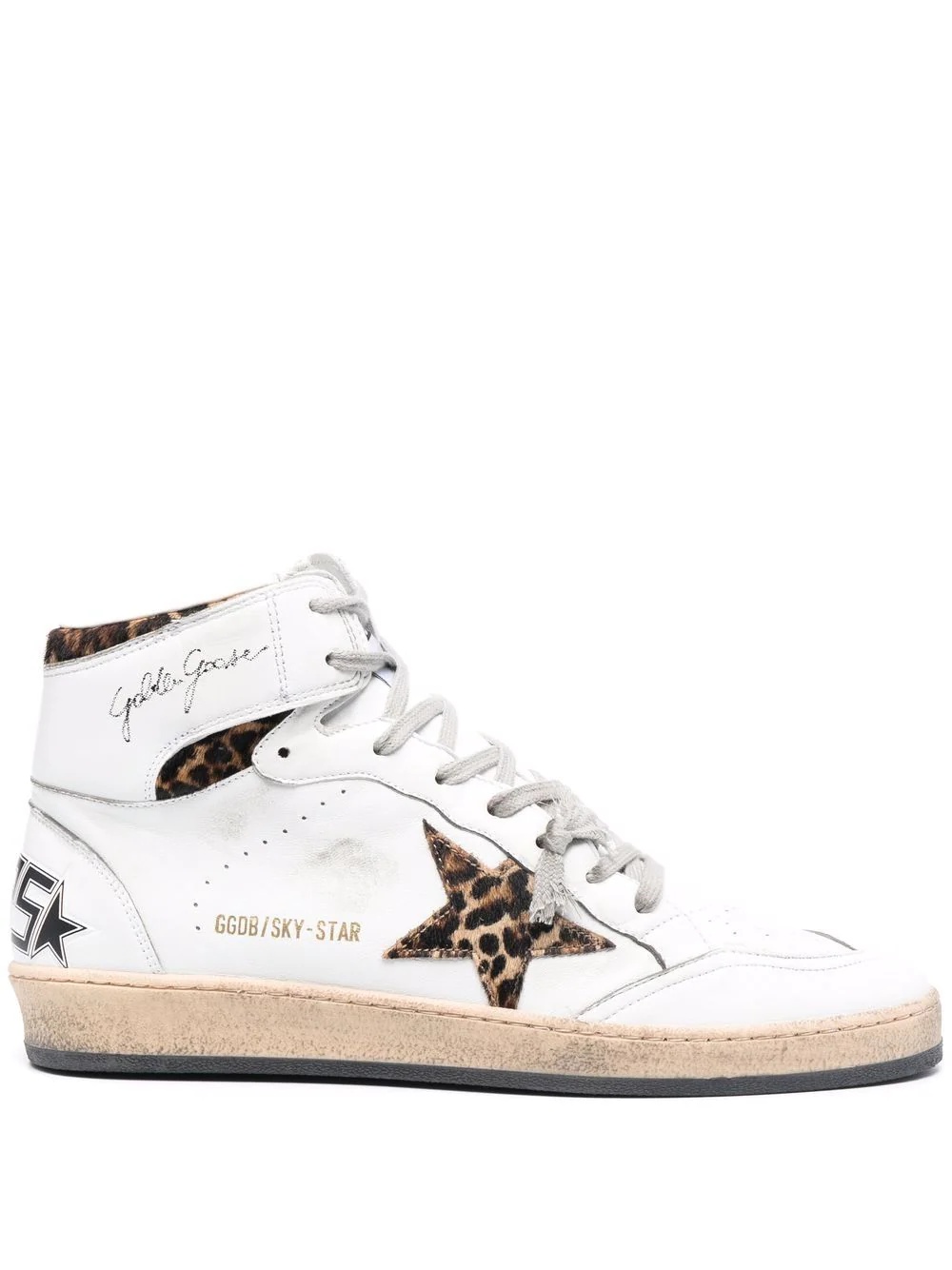 logo-print high-top leather sneakers - 1