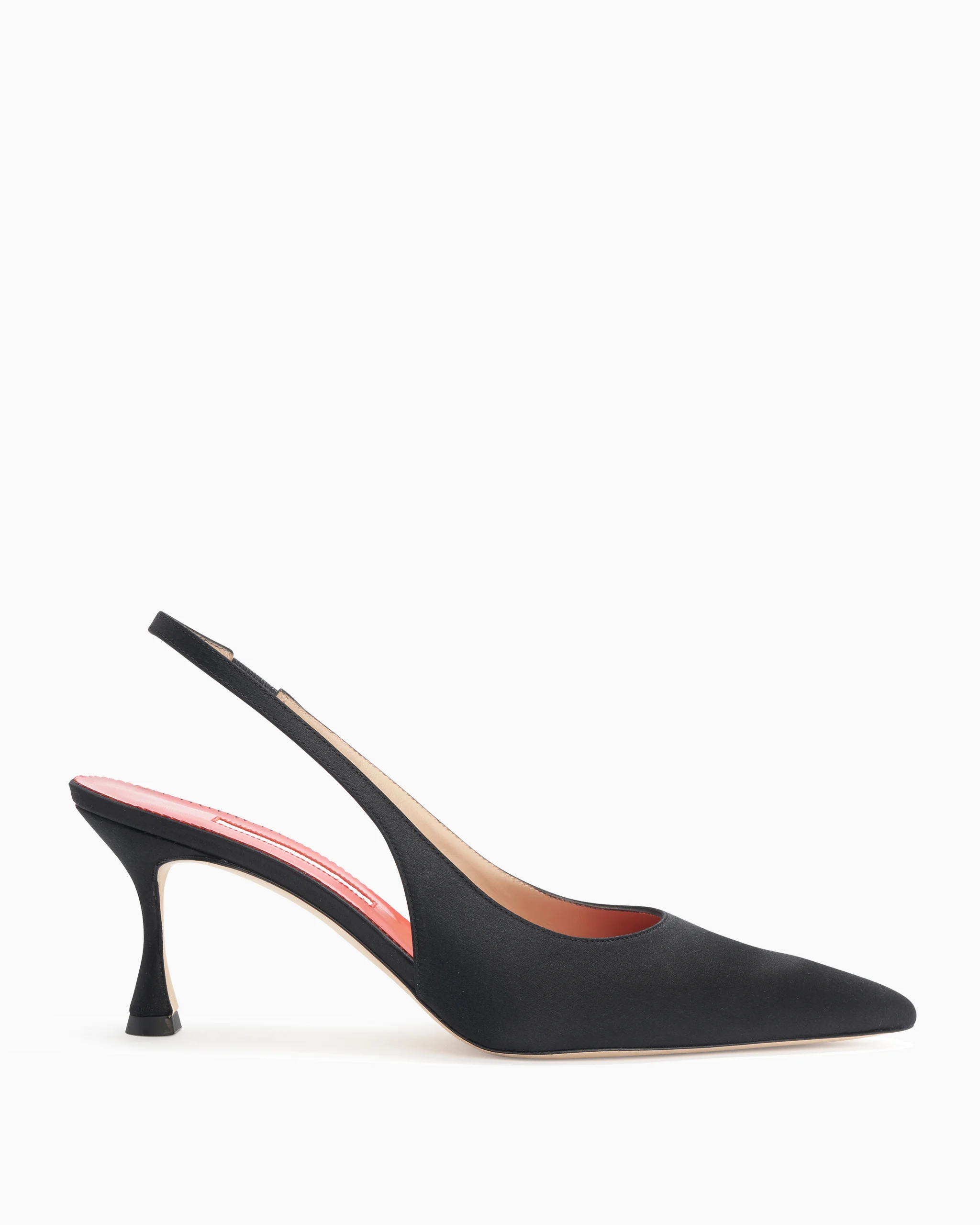 Satin Slingback Kitten Heels - 1
