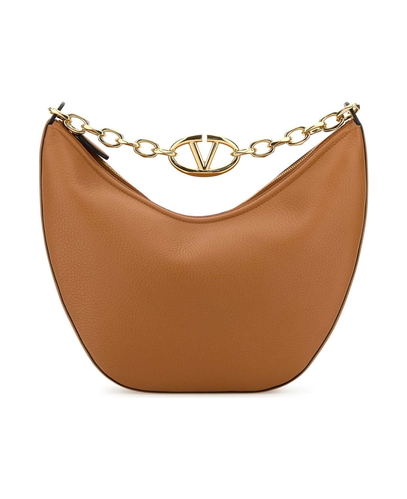 Camel Leather Medium Hobo Vlogo Moon Handbag - 1