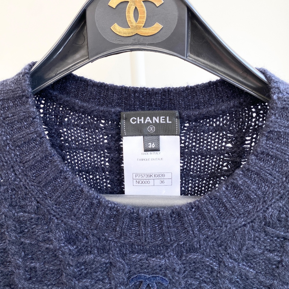 Chanel 2024 FW Cashmere CC Logo Knit P75739K10839 36 (New Product) - 3