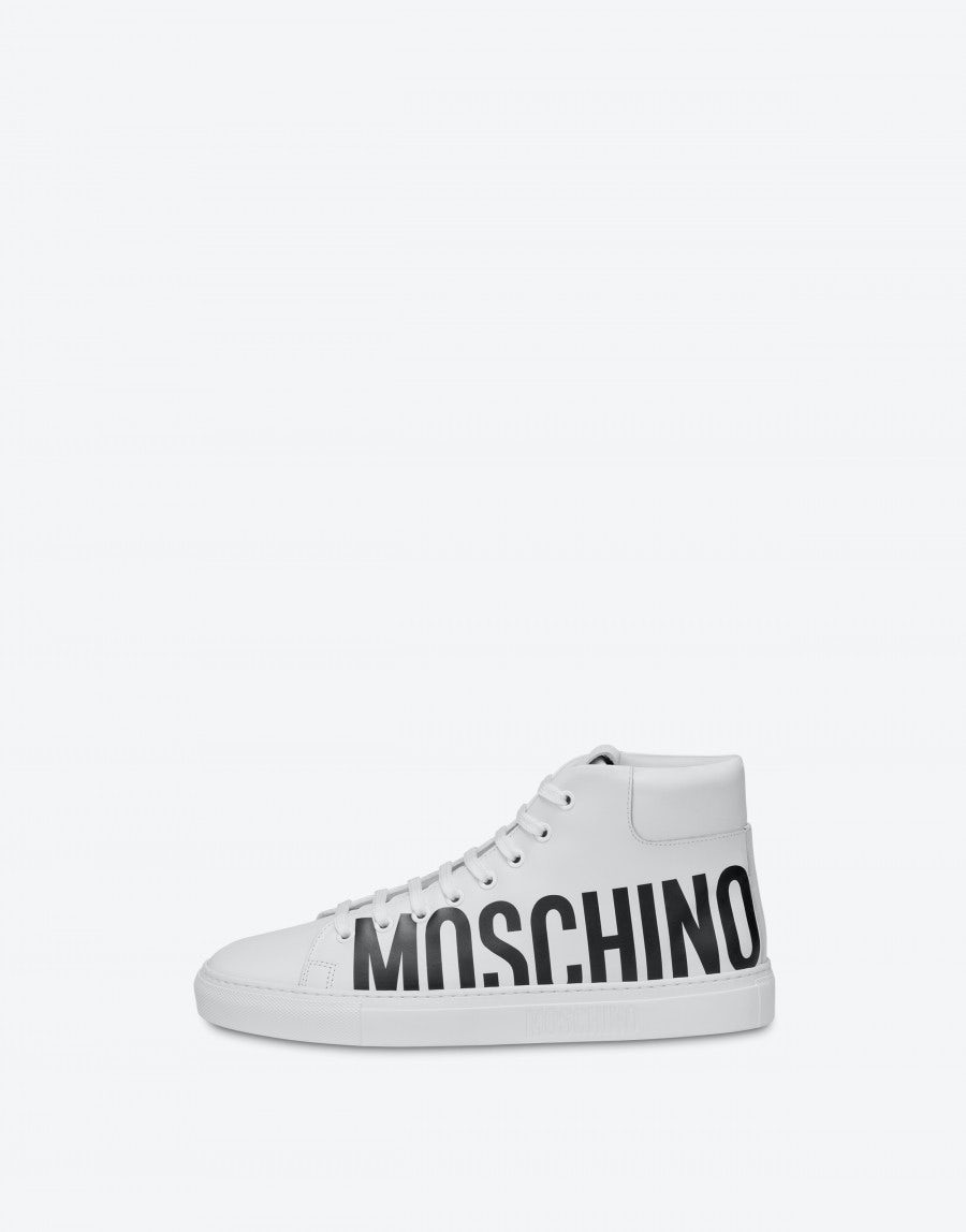 LEATHER HIGH SNEAKERS WITH LOGO - 2