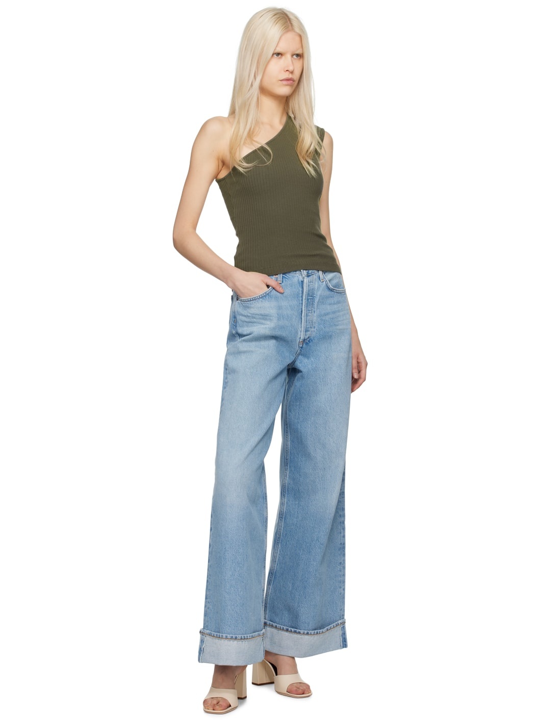 Blue Dame High Rise Wide Leg Jeans - 4