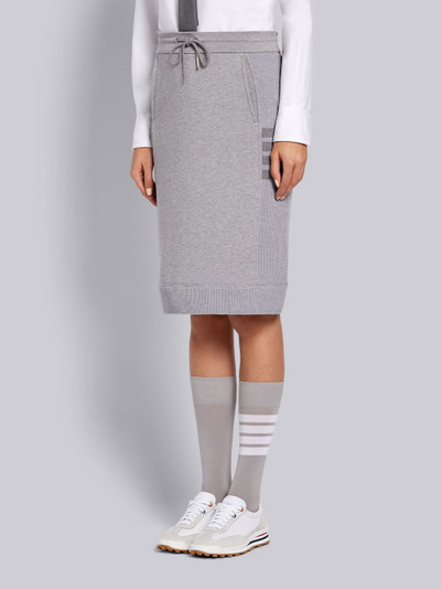 Thom Browne Light Grey Classic Loopback Tonal 4-Bar Sack Skirt outlook