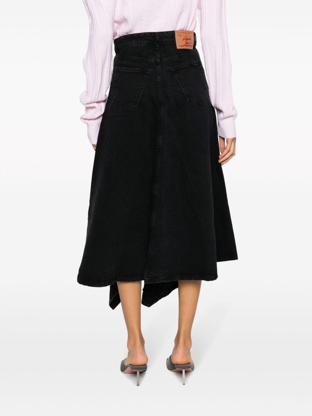 asymmetric denim skirt - 4