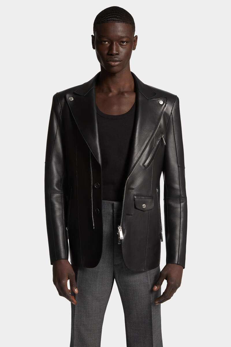 70S LEATHER BIKER BLAZER - 3