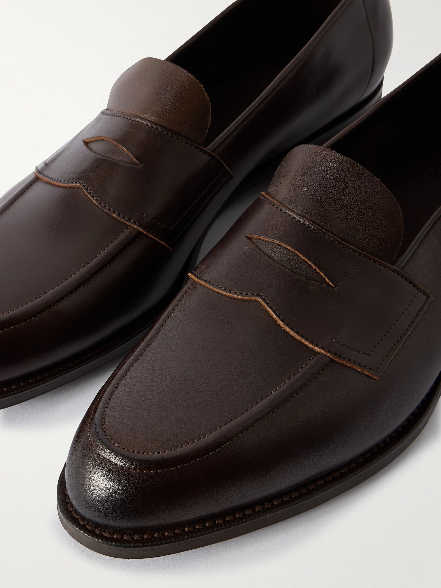 Piccadilly Leather Penny Loafers Dark brown - 5
