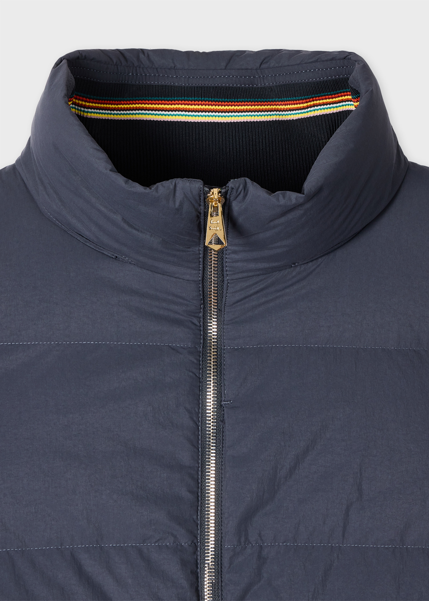 Navy Down Jacket with Detachable Hood - 2
