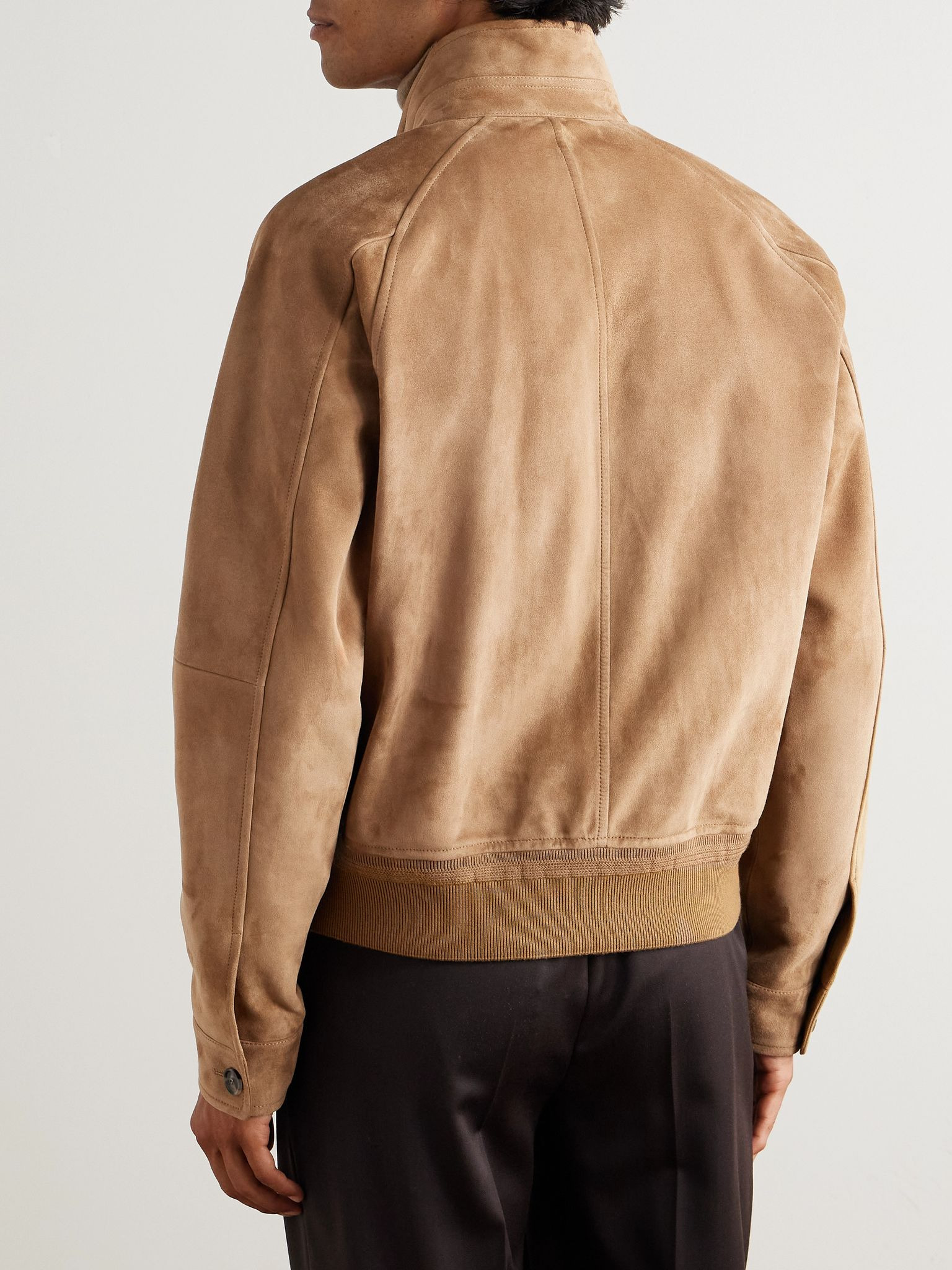 Novak Suede Bomber Jacket Beige - 3