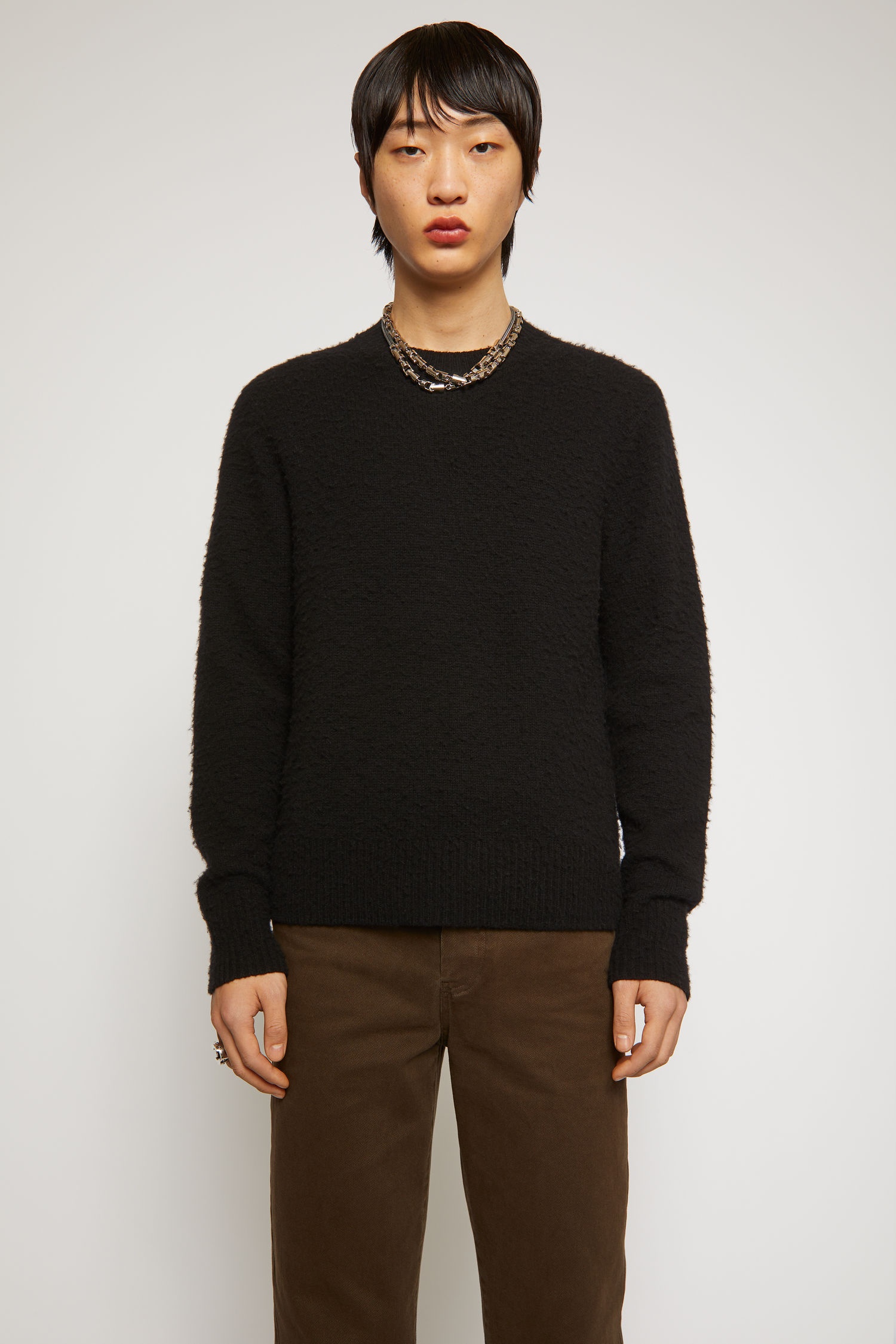 Pilled wool blend sweater black - 2