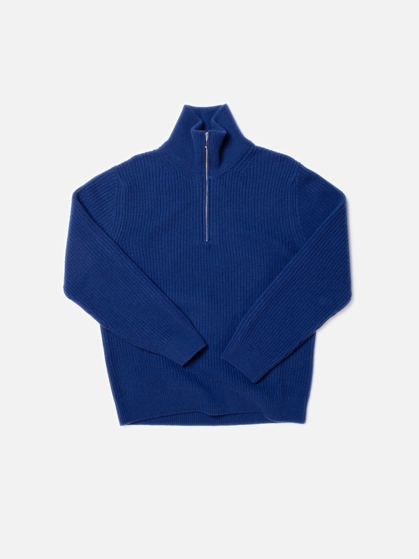 August Zip Sweater Royal Blue - 1