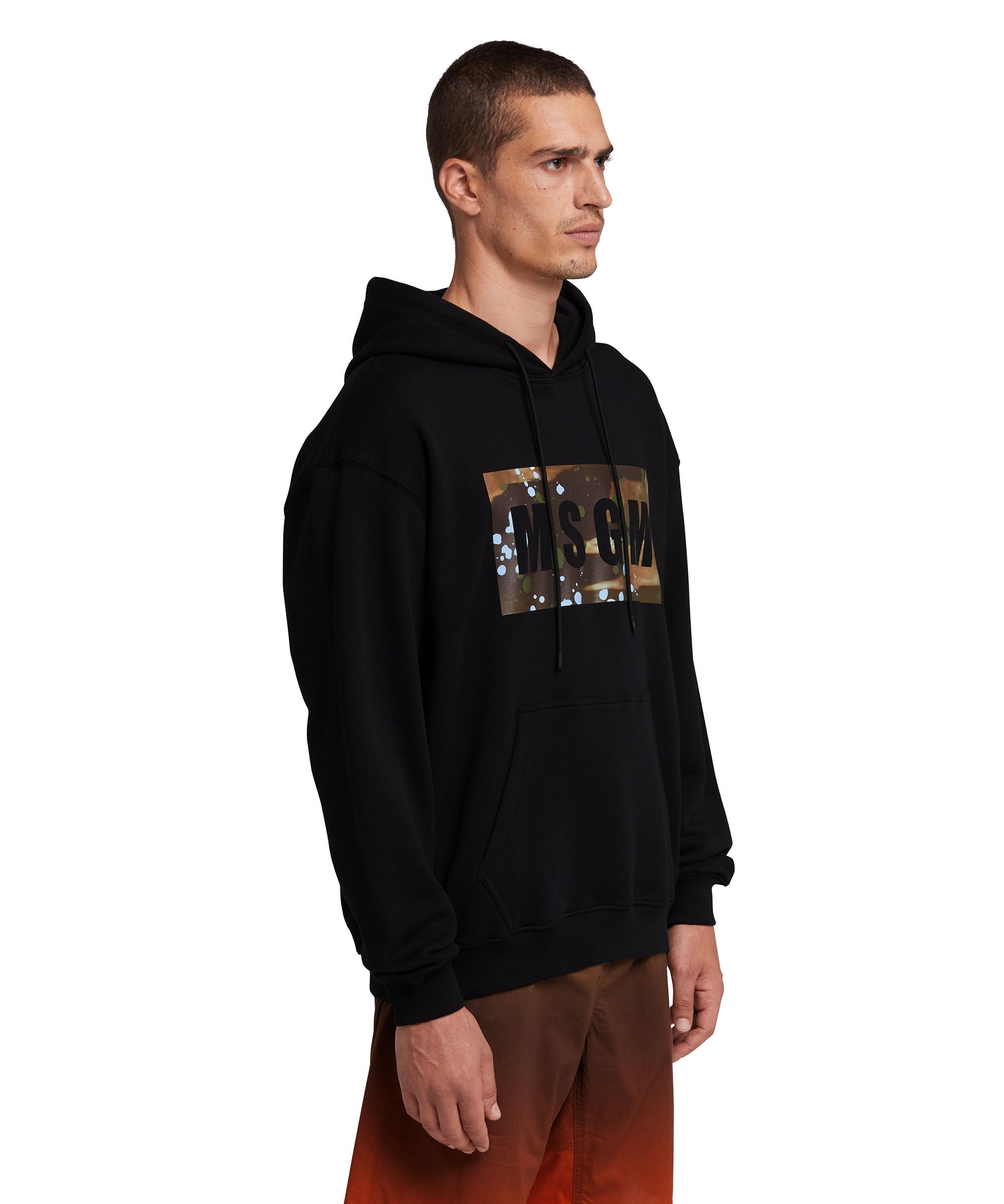 Hooded sweatshirt with camo box logo - 4