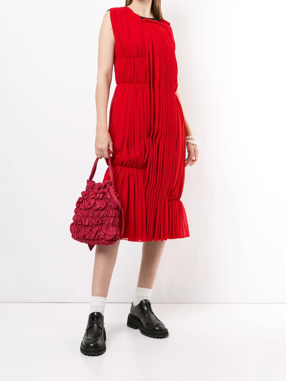 pleated midi dress - 2