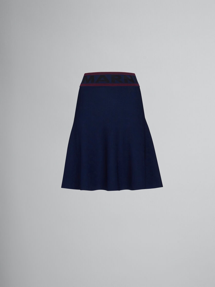 BLUE SKIRT WITH LOGO WAIST - 1