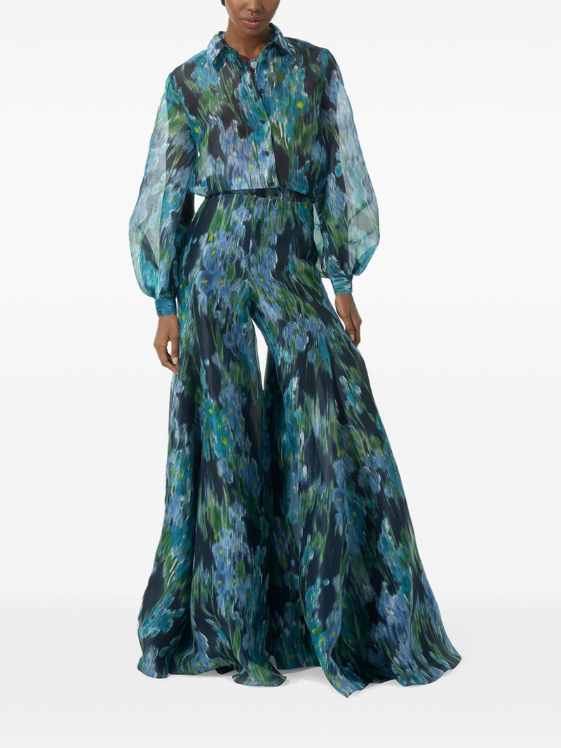 CAROLINA HERRERA floral-print puff-sleeve blouse outlook