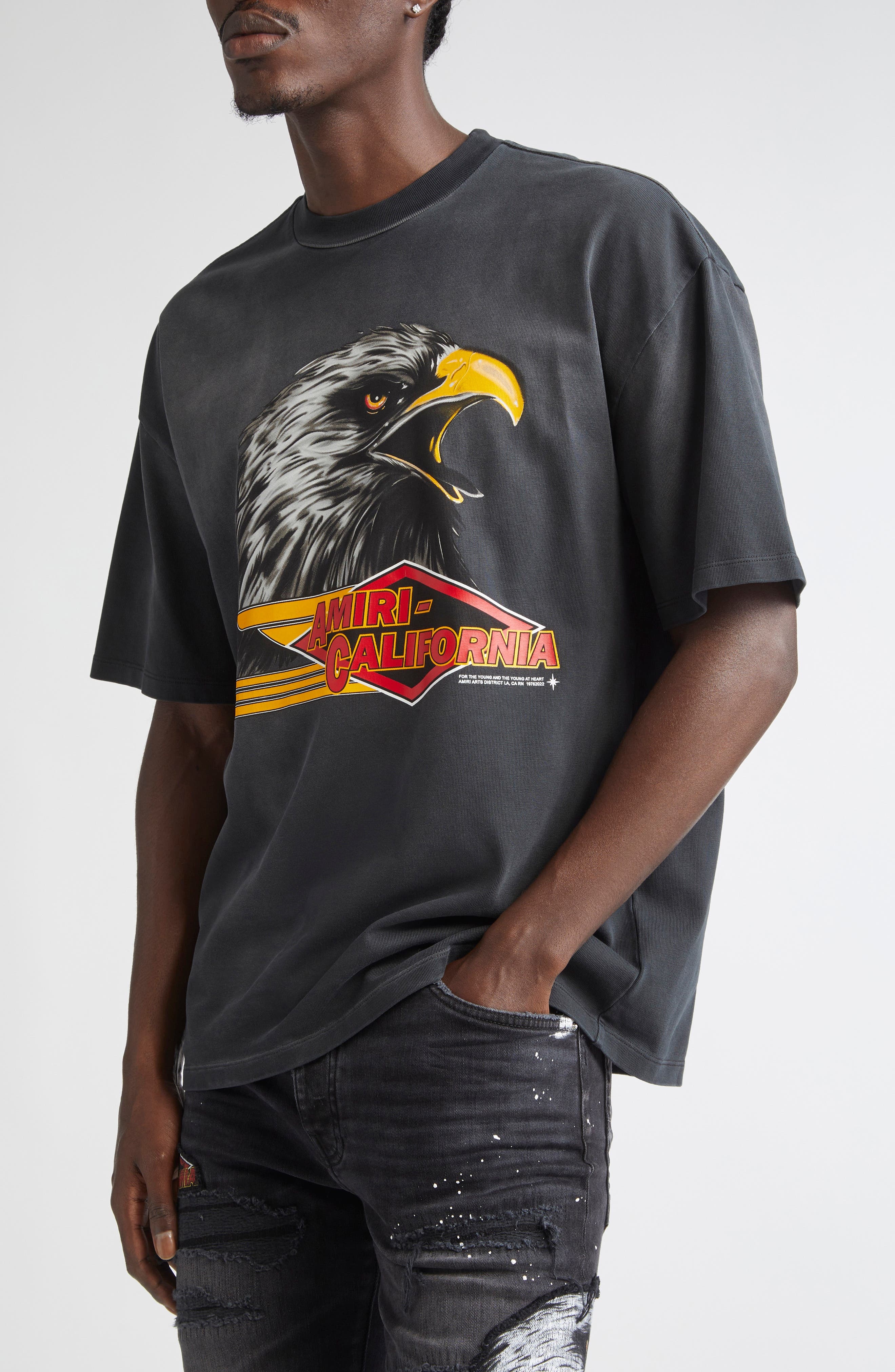 AMIRI Eagle Oversize Graphic T-Shirt in Black at Nordstrom - 5