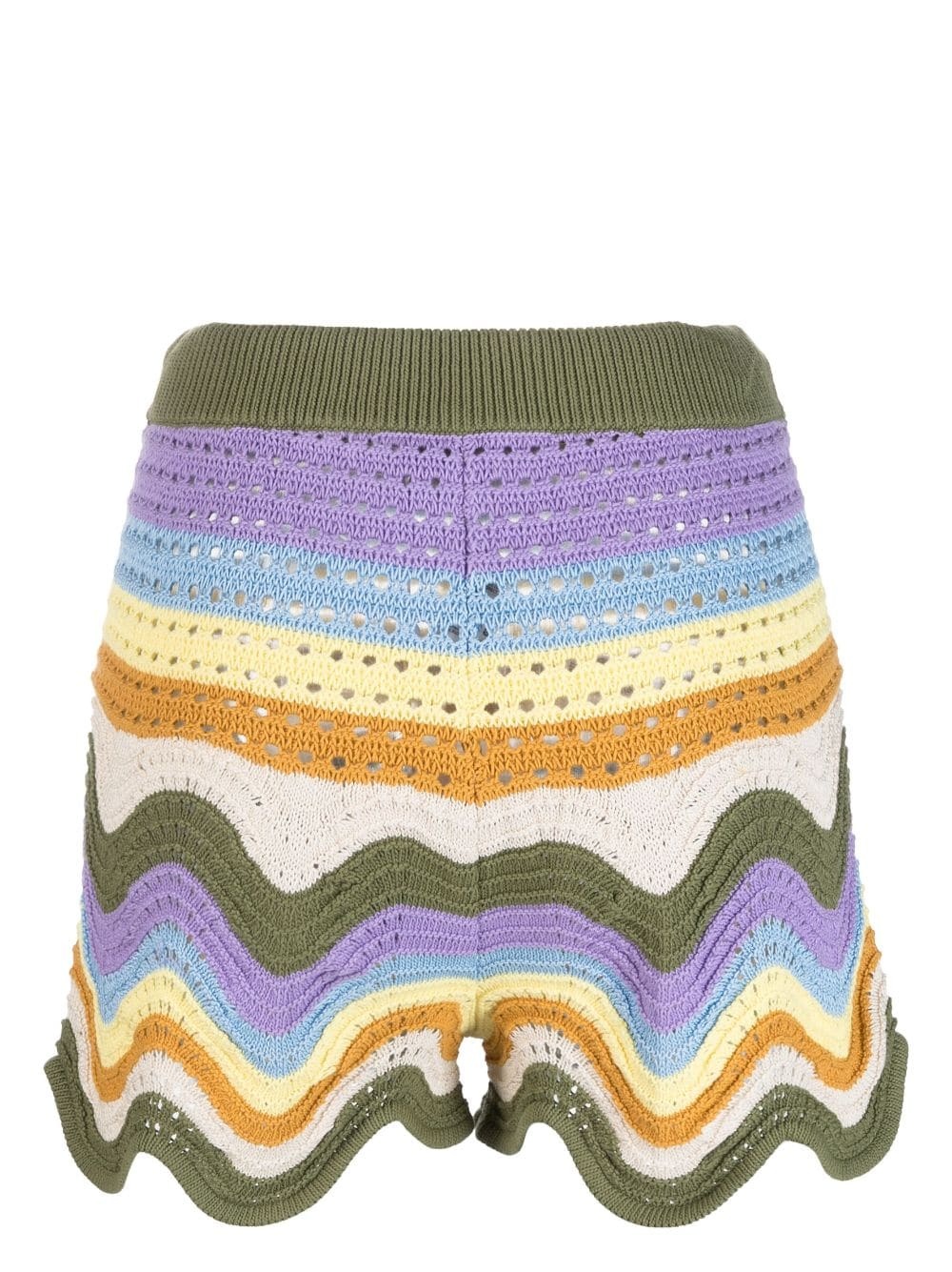 striped crochet shorts - 2