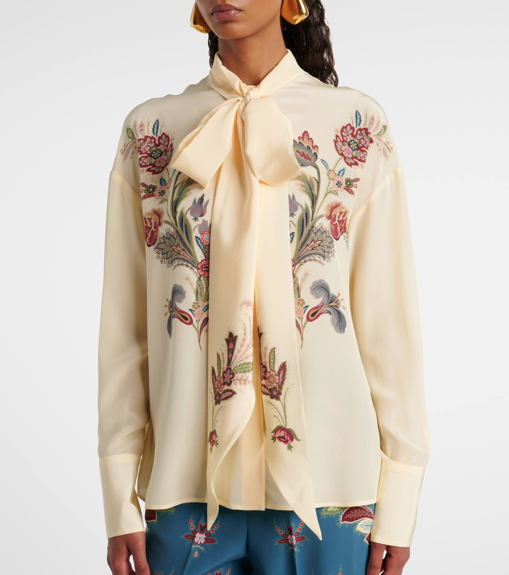 Floral silk blouse - 6