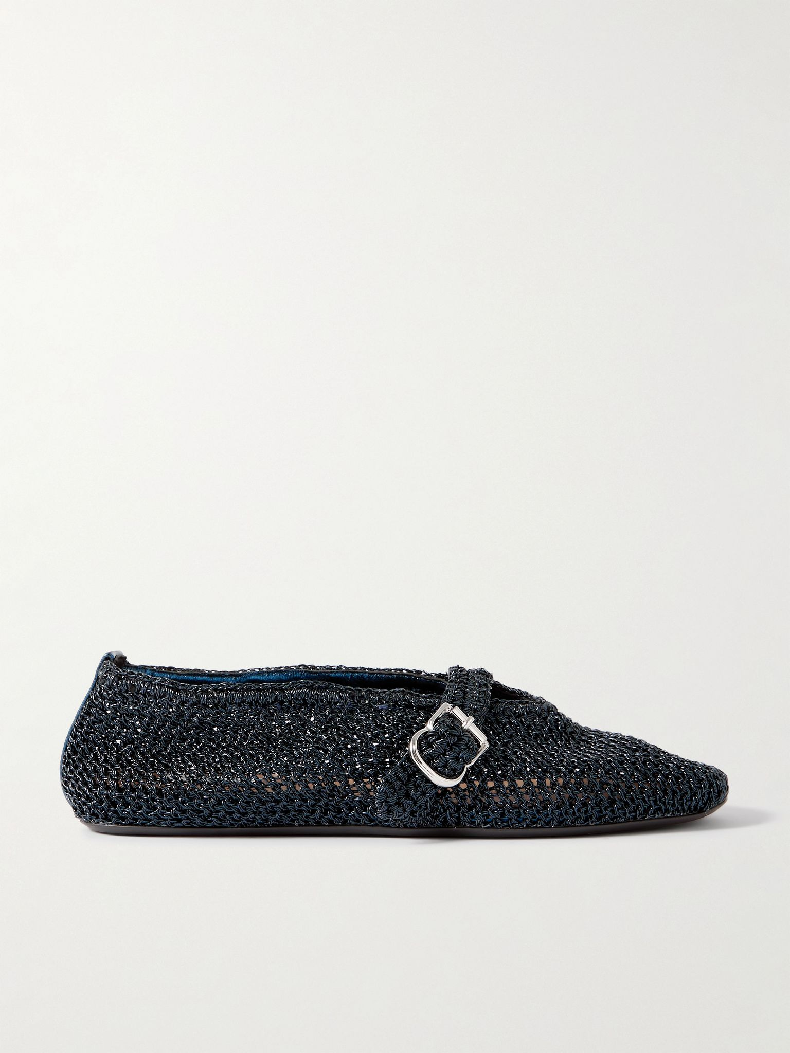 Metallic crocheted ballet flats Navy - 1