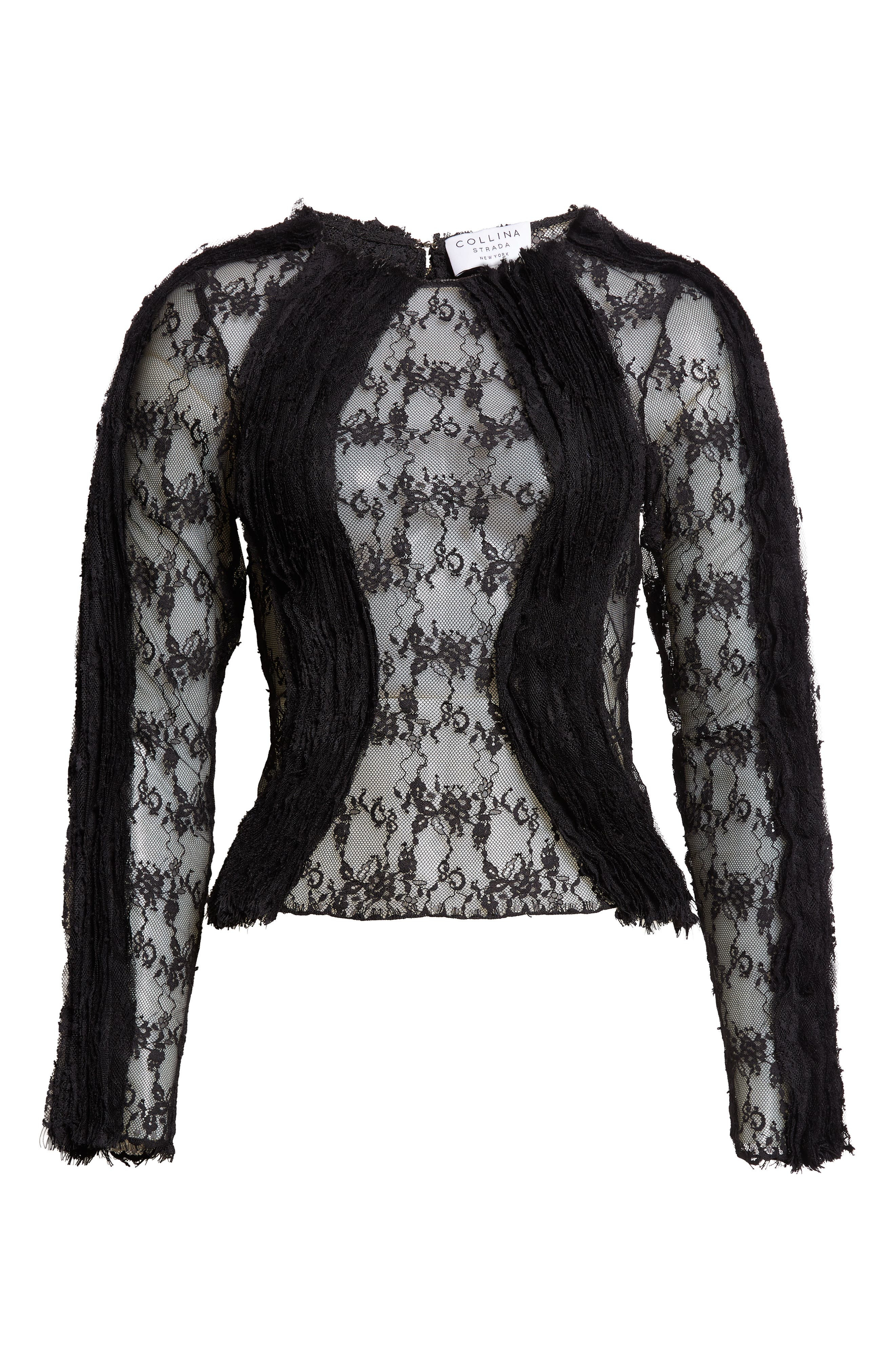 Collina Strada Wavy Dandelion Lace Top in Black at Nordstrom - 6