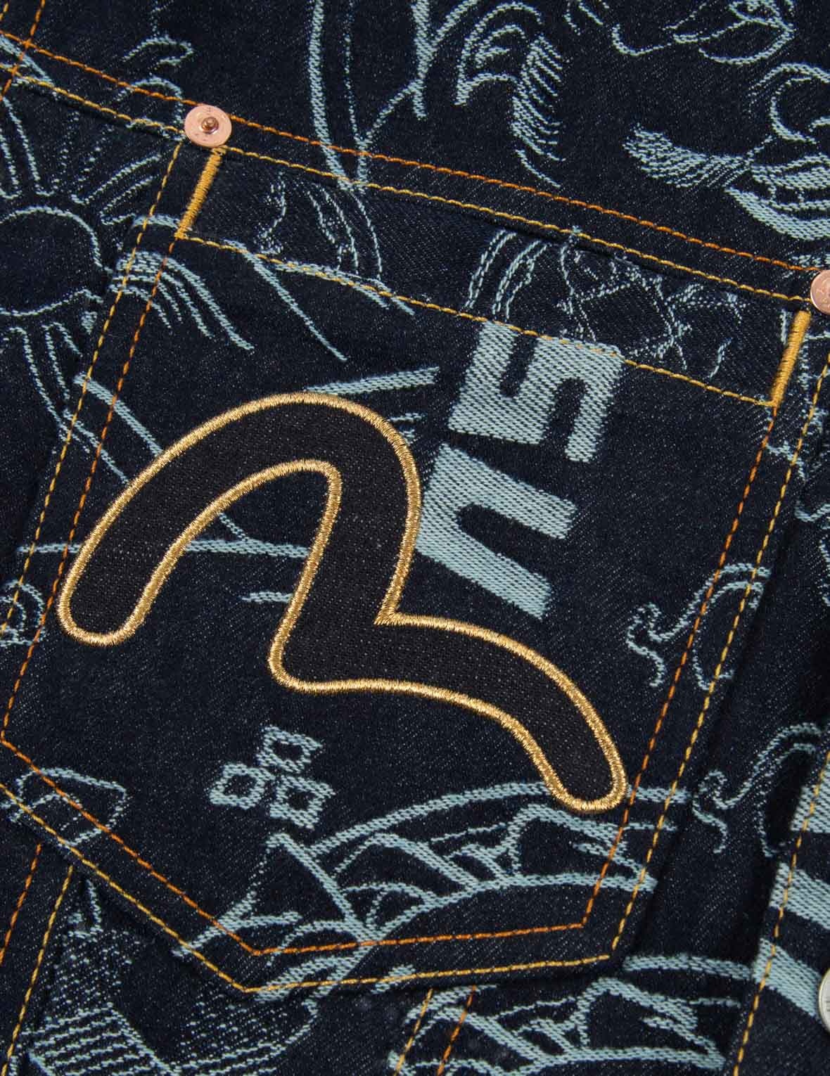 ALLOVER JAPANESE PATTERN JACQUARD DENIM JACKET - 8