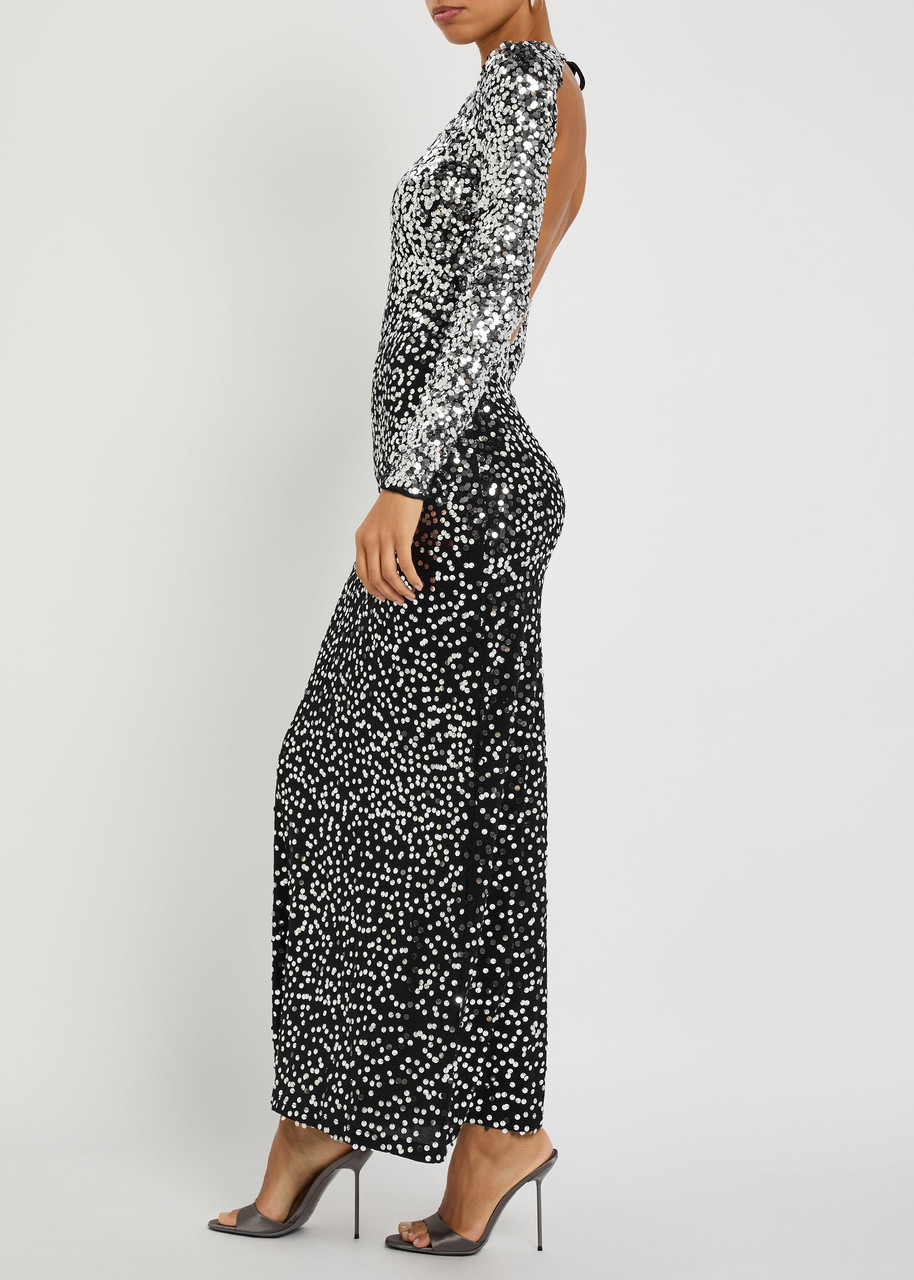 Rabanne Sequin-embellished Chiffon Maxi Dress - 4