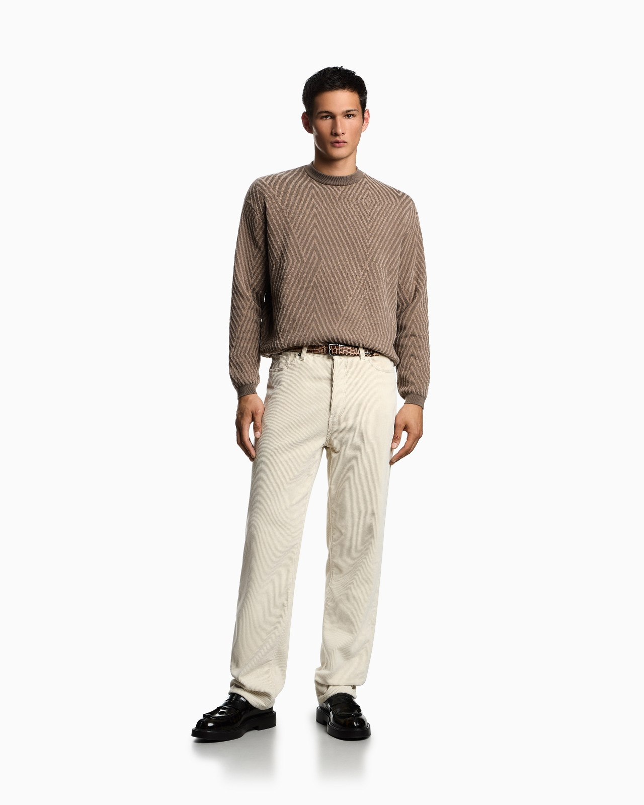 VIRGIN WOOL-BLEND JUMPER WITH OP-ART JACQUARD WITH OVERSIZED DIAMONDS - 2