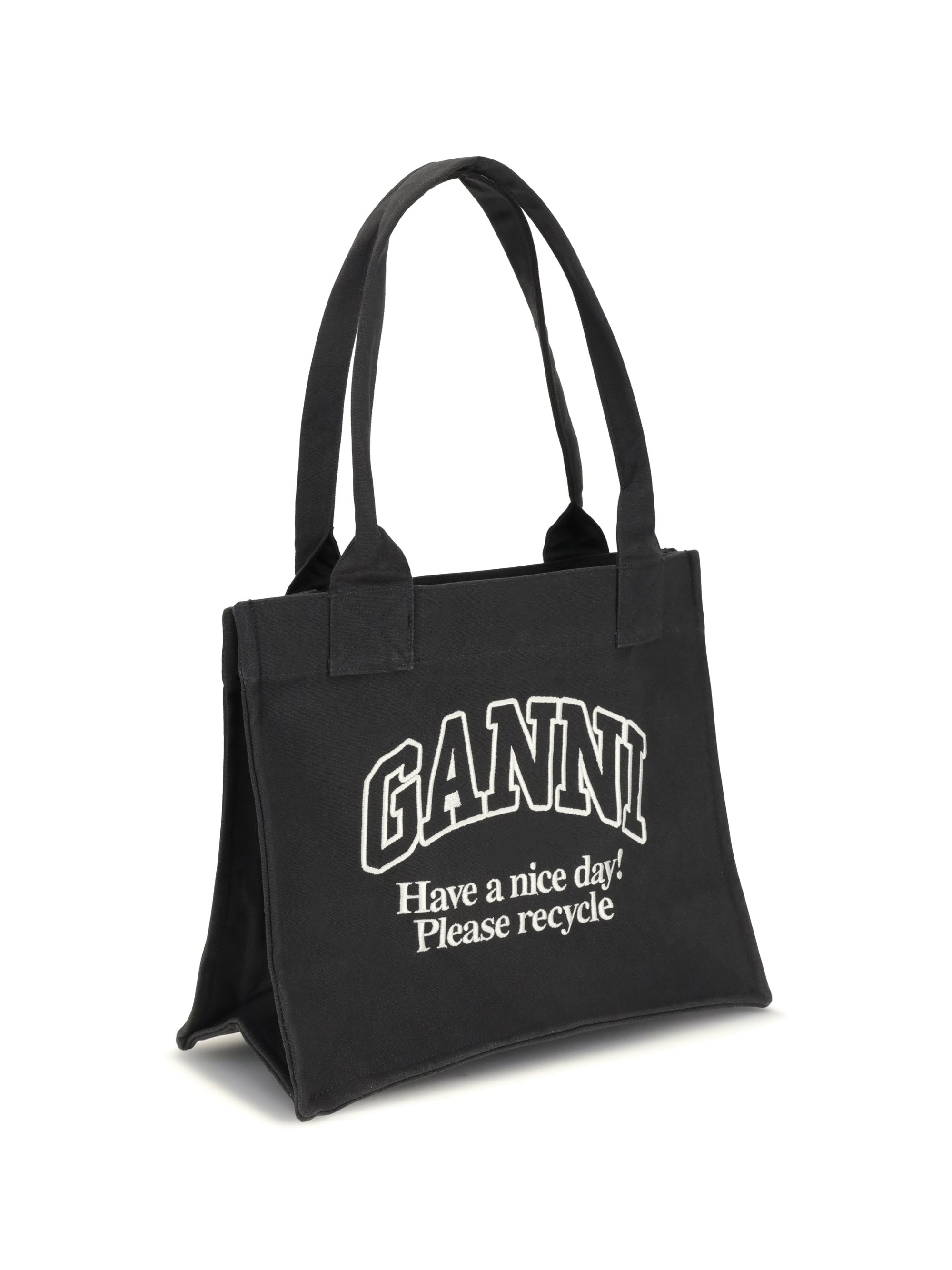 Ganni Women Large Easy Shopper Contrasted Logo Pocke - 2
