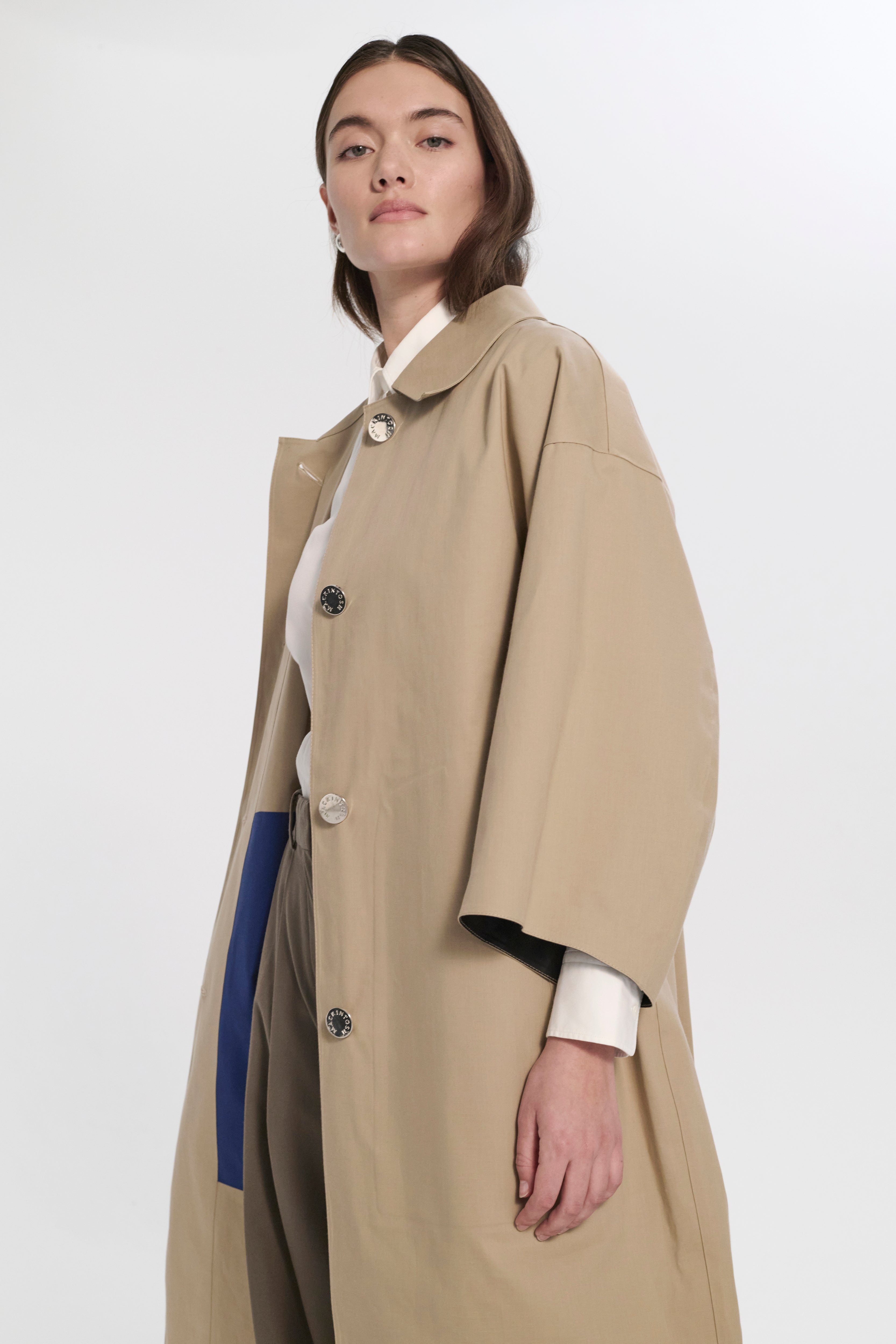 Collin Rubberised Cropped Sleeve Coat - 6