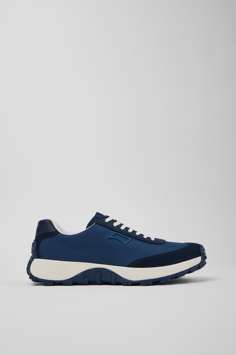 Blue Textile and Nubuck Sneakers for Men. 1