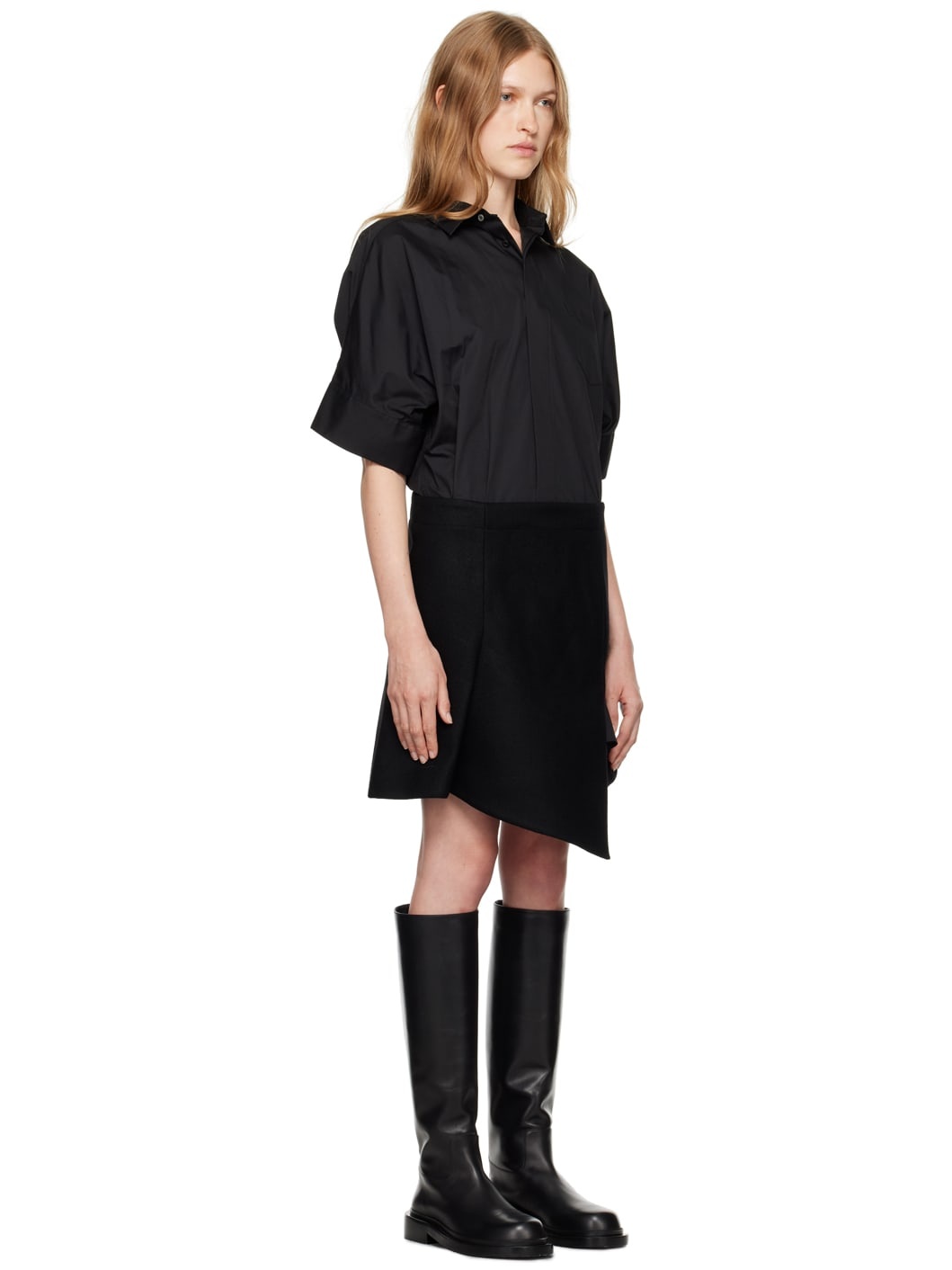 Black Paneled Mini Dress - 2