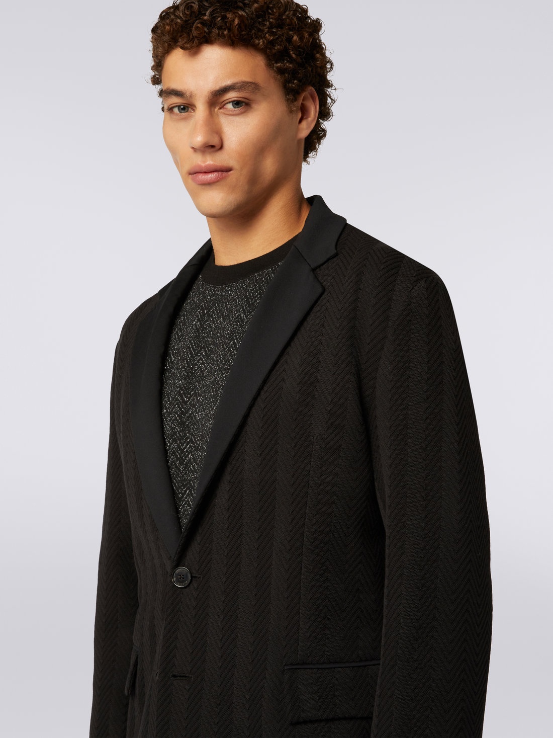 Cotton and viscose chevron jacket - 5