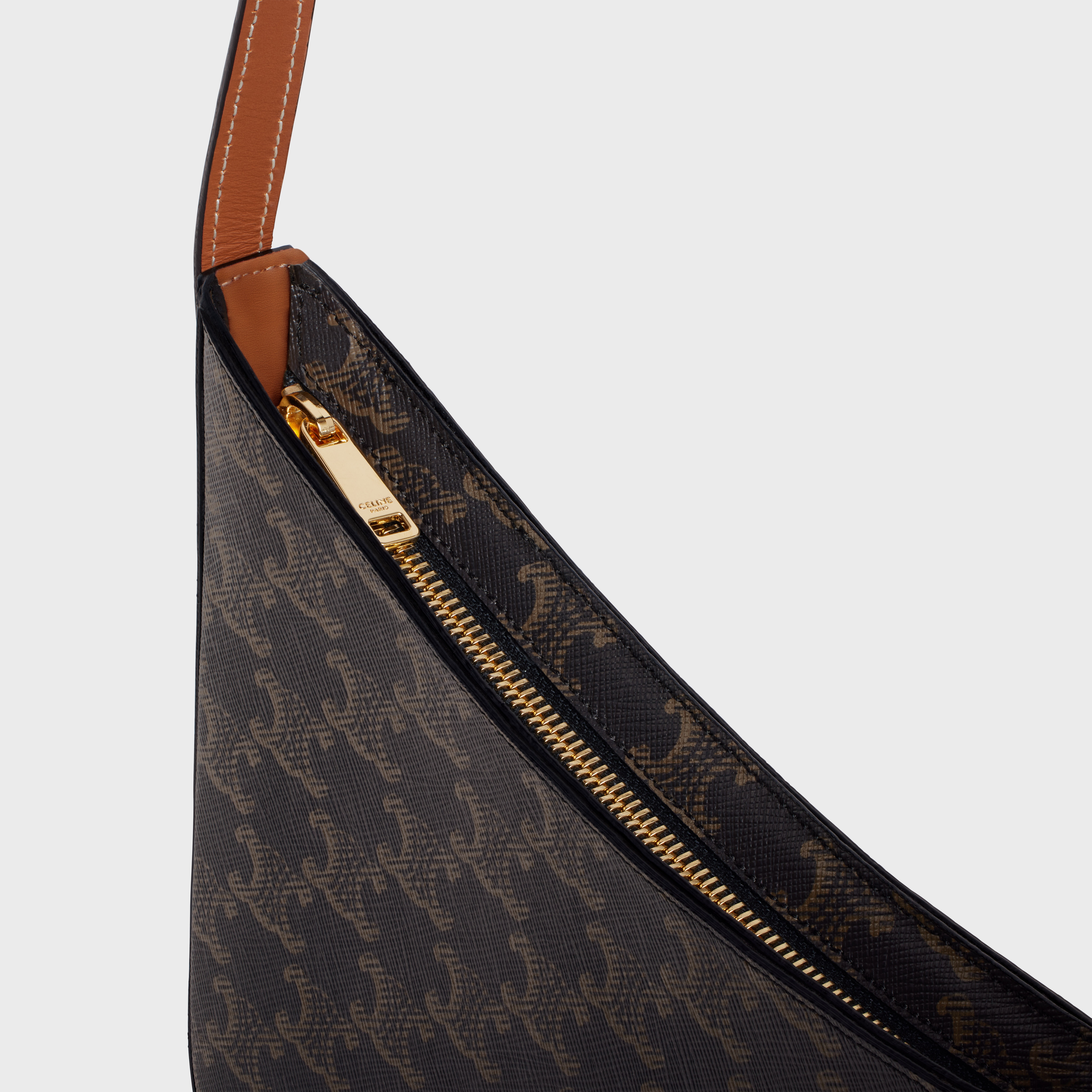 Medium Celine Croque Bag in Triomphe canvas and calfskin - 5