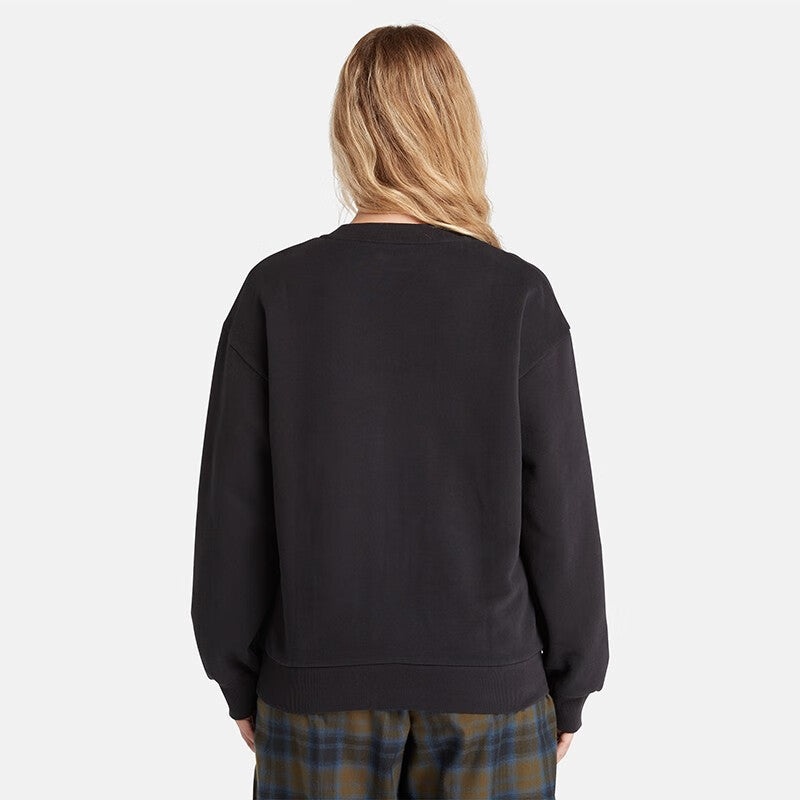 (WMNS) Timberland Logo Texture Crew Sweater 'Black' A6HV5-001 - 3