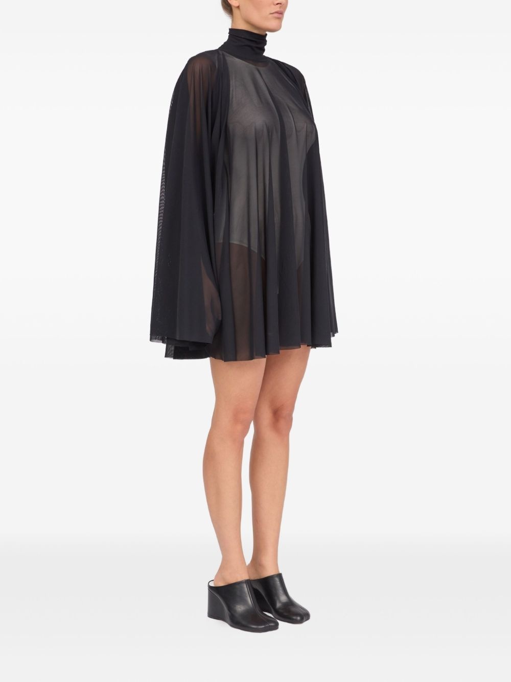 semi-sheer mini dress - 3