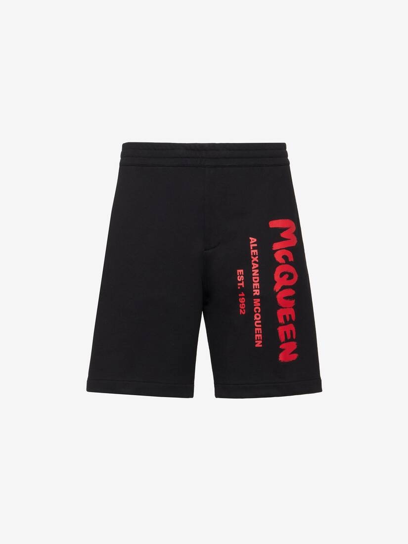 Men's McQueen Graffiti Shorts in Black - 2
