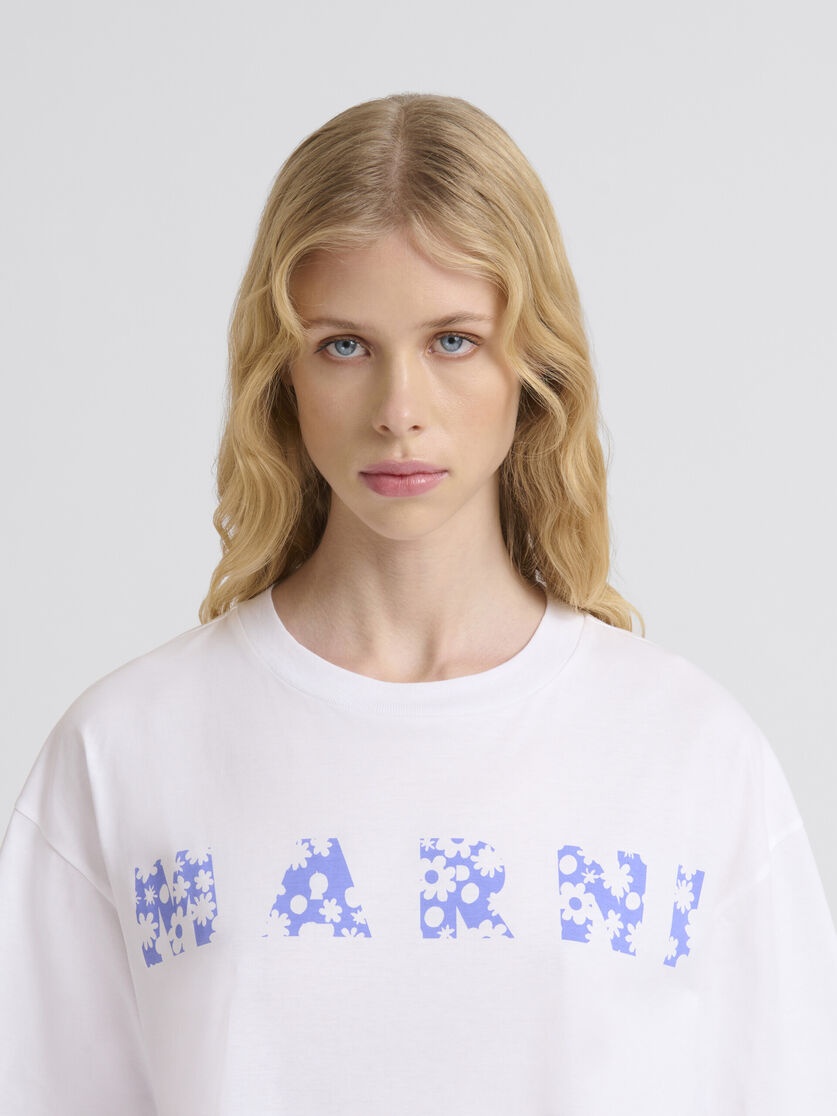 T-SHIRT WITH INDIGO POP FIELDS MARNI LOGO - 4