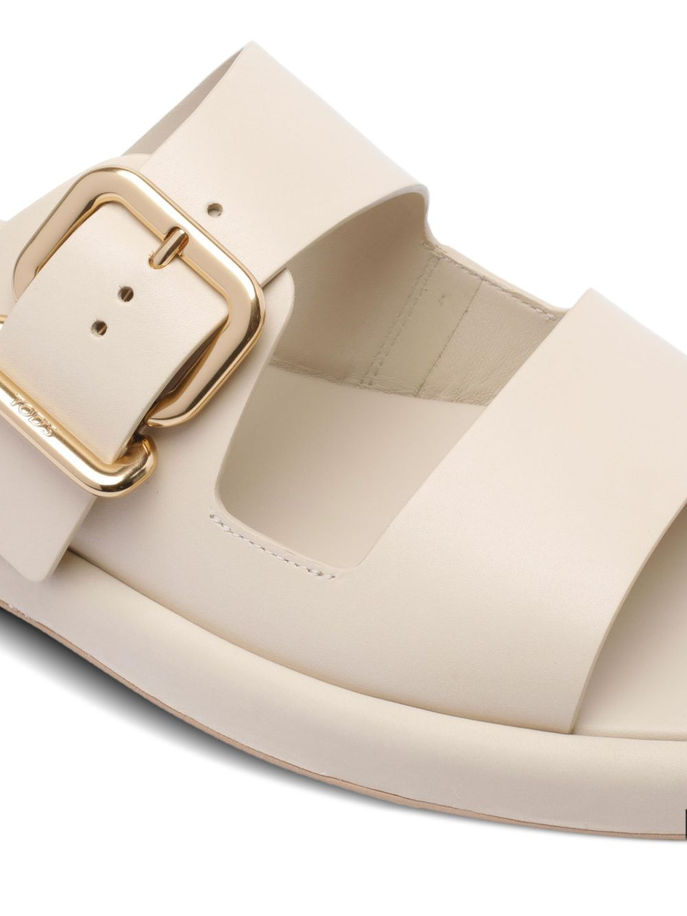 double-buckle leather sandals - 4