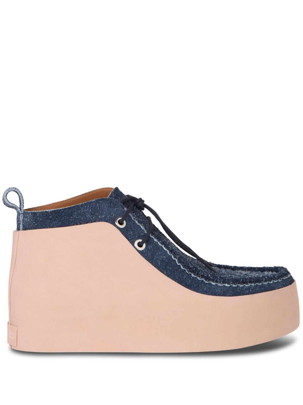 panelled suede platform shoes - 1