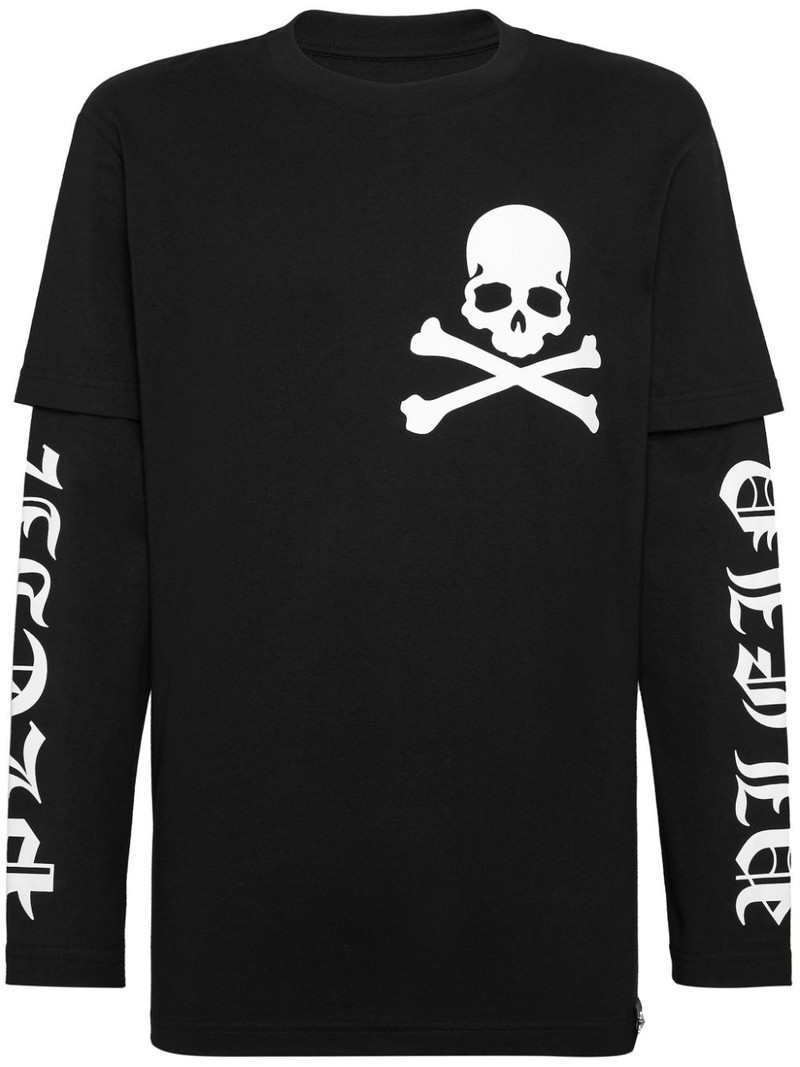 skull-print cotton T-shirt 1